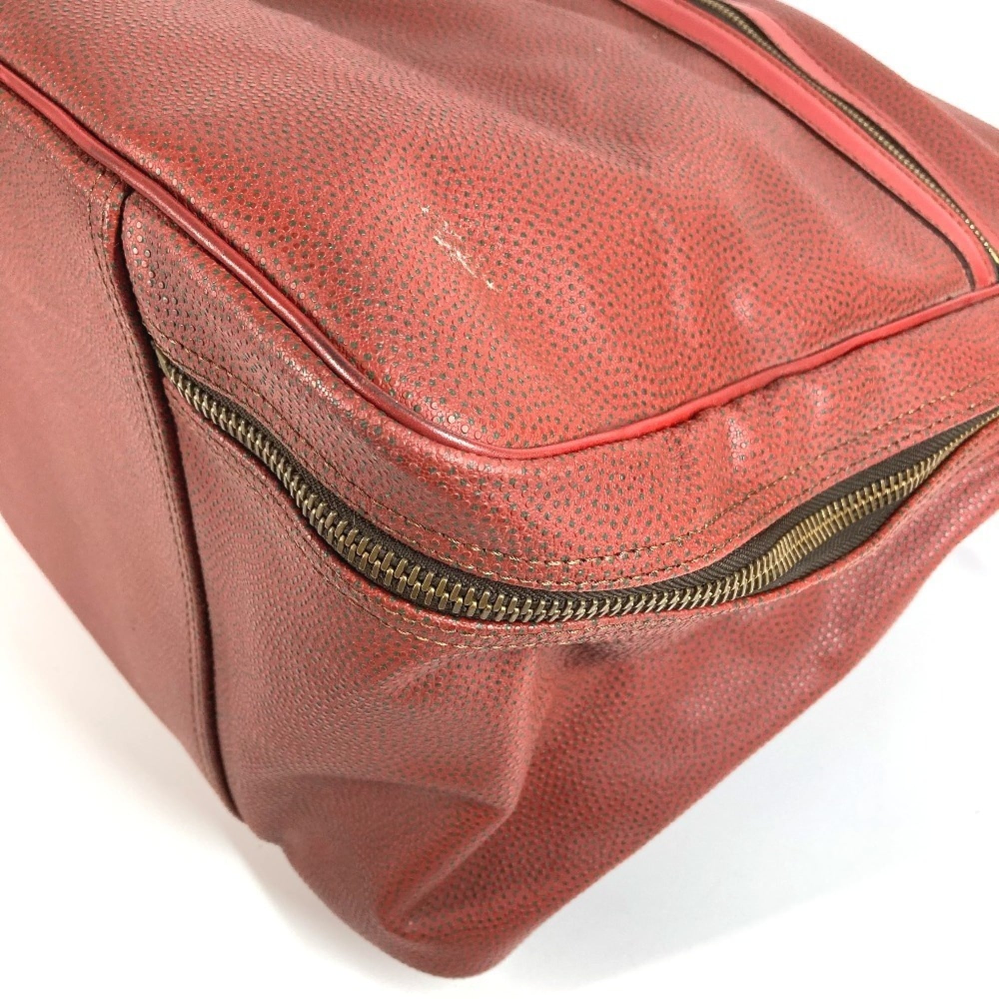 Louis Vuitton Red Color Leather Boston Bag Handbag Shoulder Bag