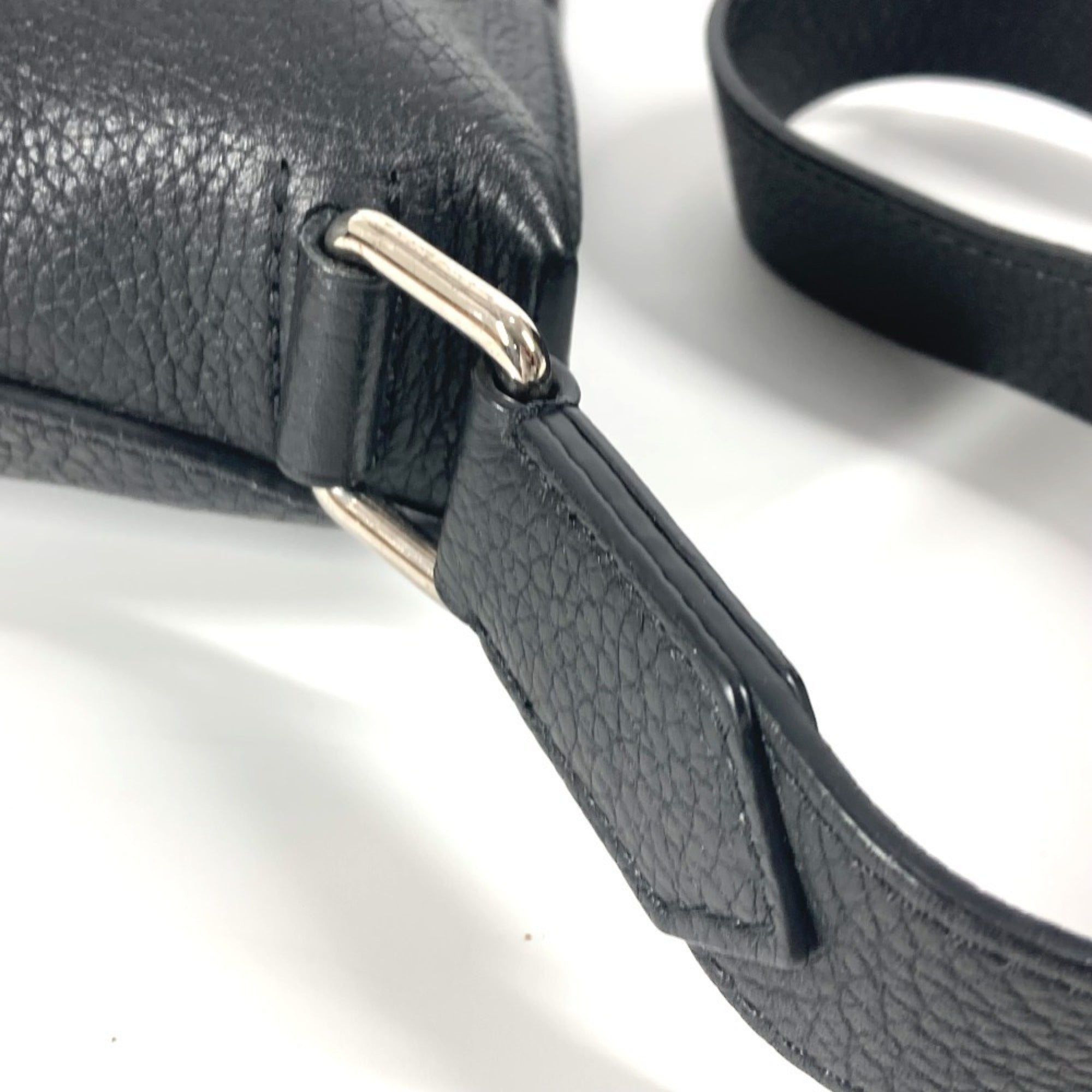 Louis Vuitton Black Noir Leather Messenger Bag Shoulder Bag