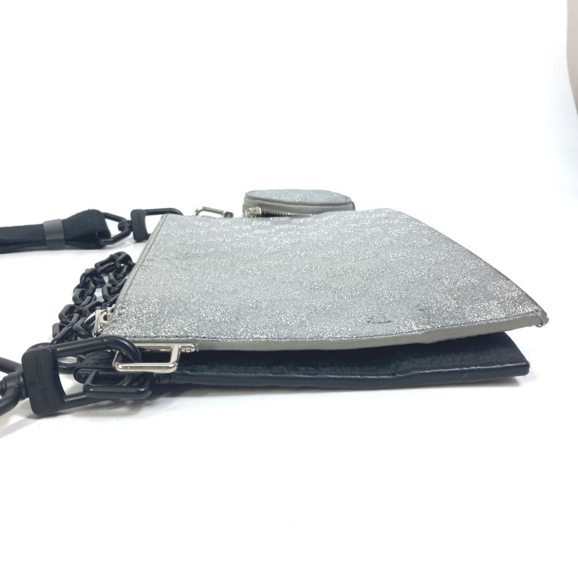 Louis Vuitton Black Silver Leather Shoulder Bag