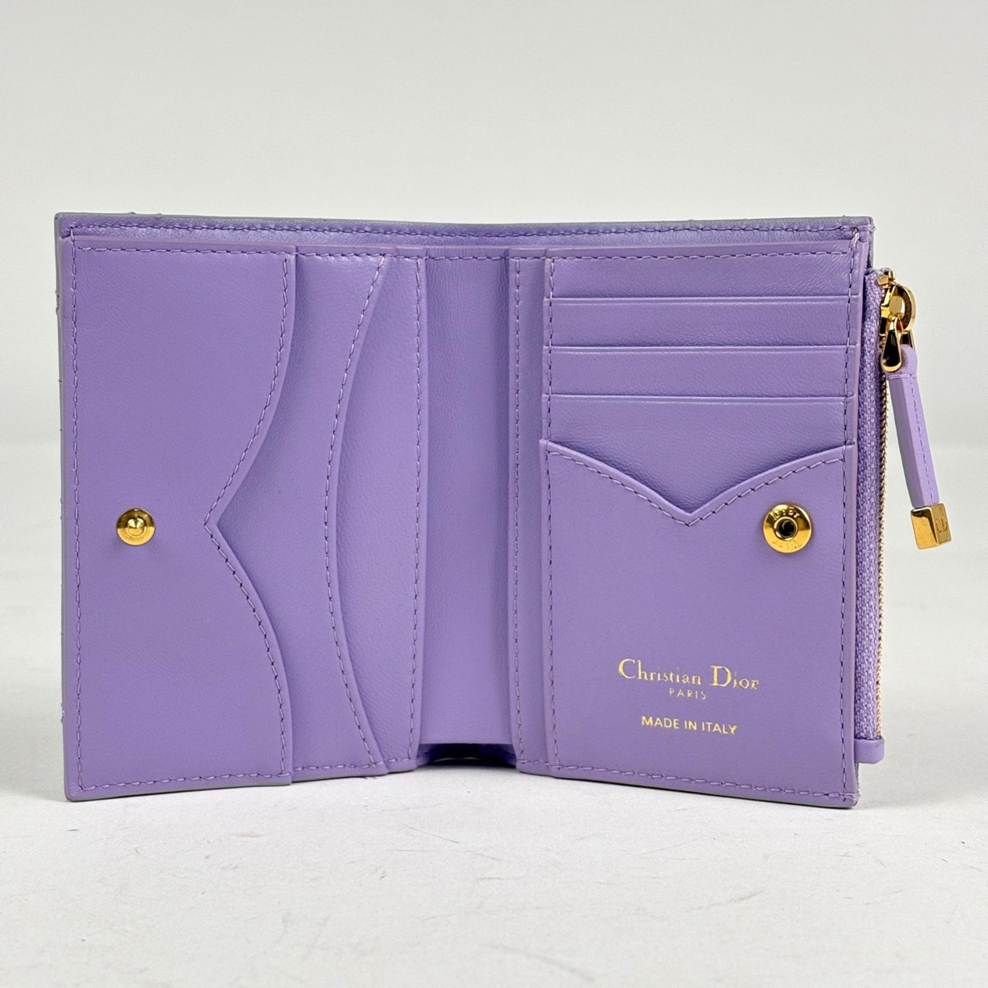 Christian Dior Purple Leather Wallet (Bi-Fold) (Pre-Owned)