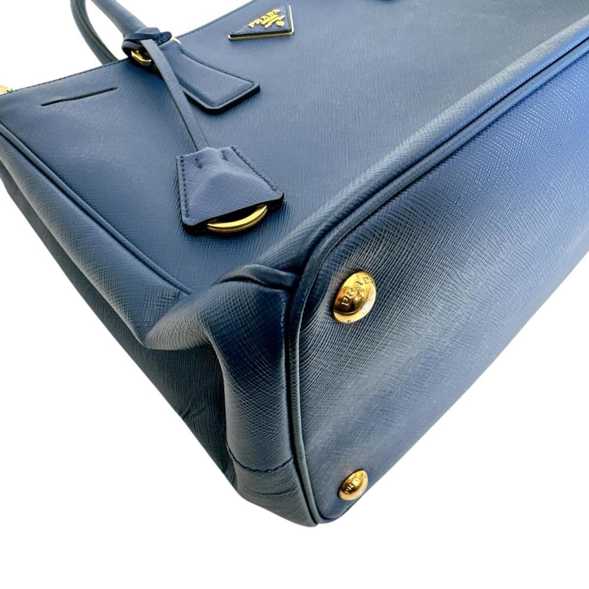 Prada Blue Leather Handbag Shoulder Bag