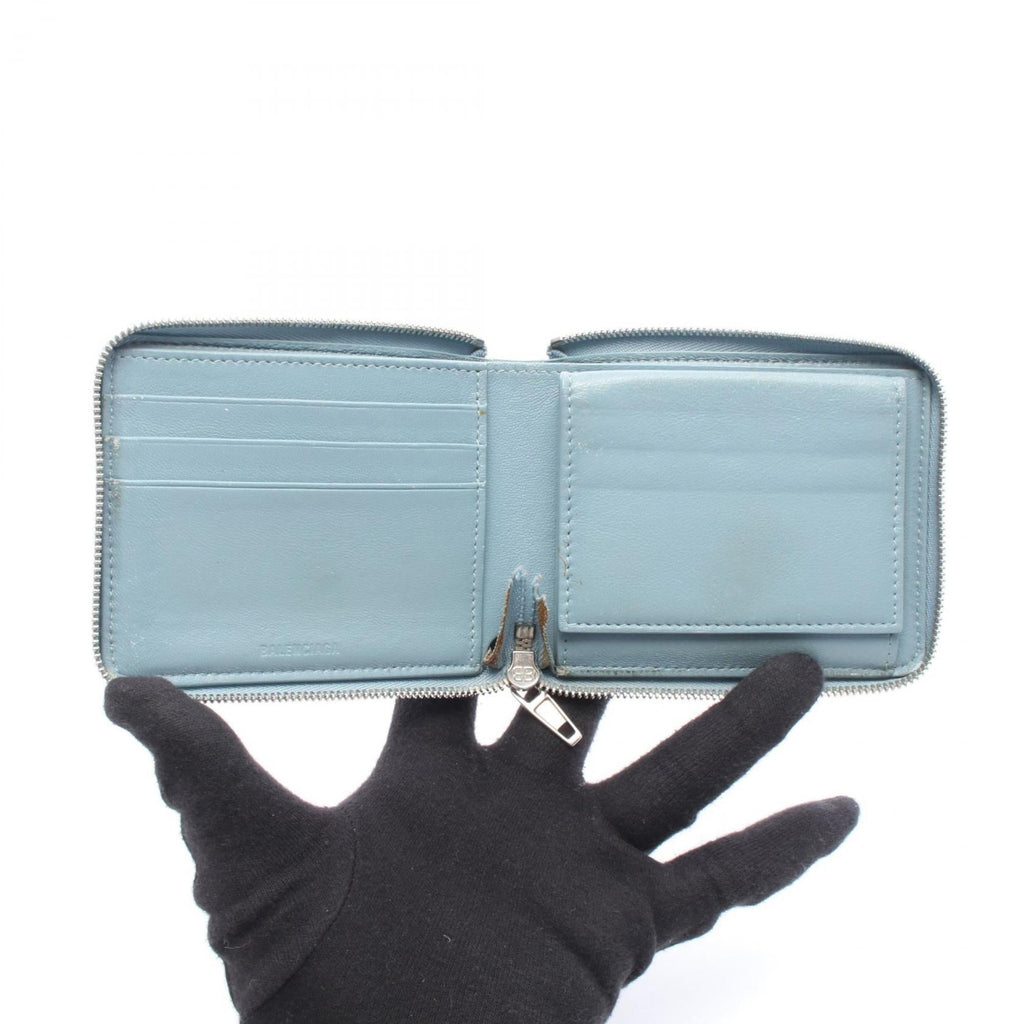 Balenciaga Blue Leather Wallet (Bi-Fold)