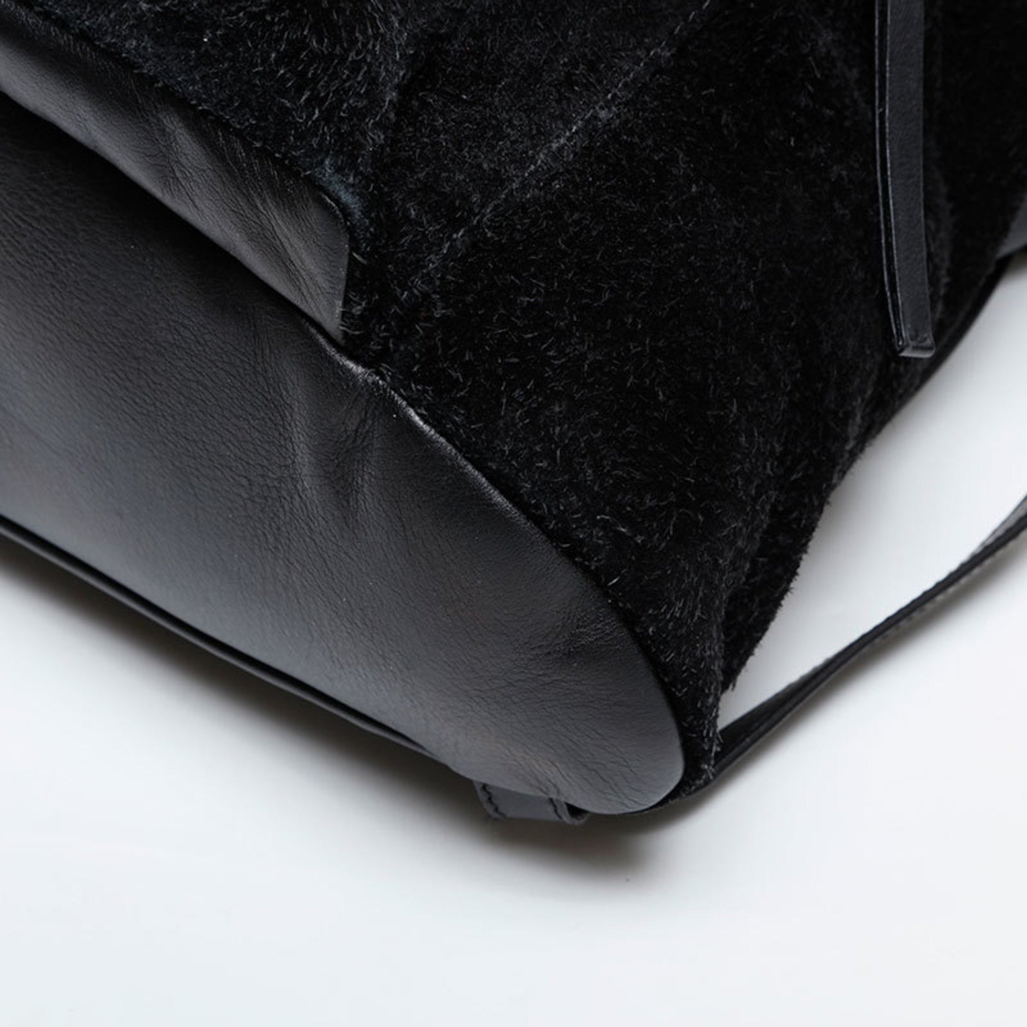 Balenciaga Black Leather Suede Backpack