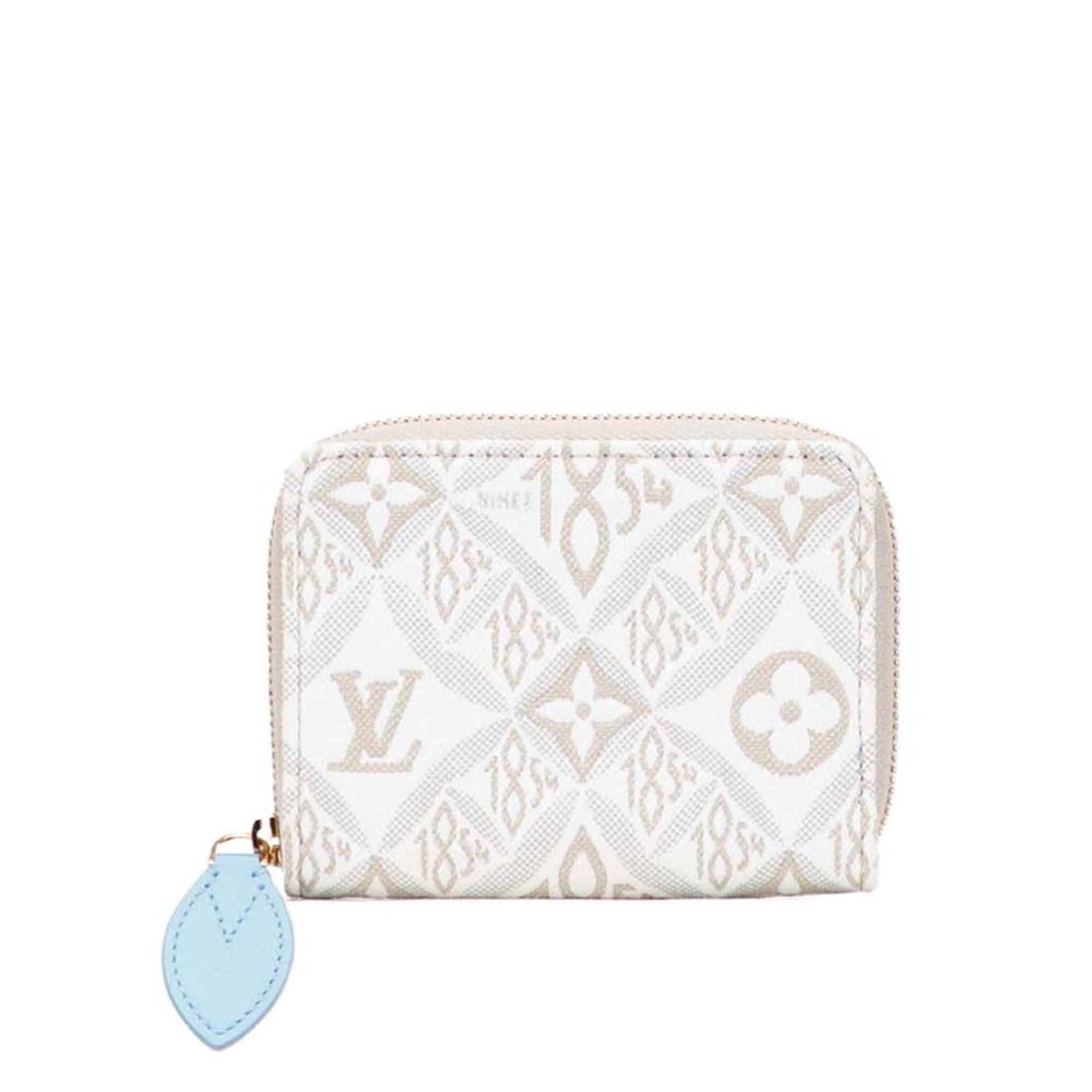Louis Vuitton Monogram Beige White Canvas Leather Coin Purse/Coin Case