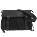 Prada Nero Leather Nylon Messenger Bag Shoulder Bag