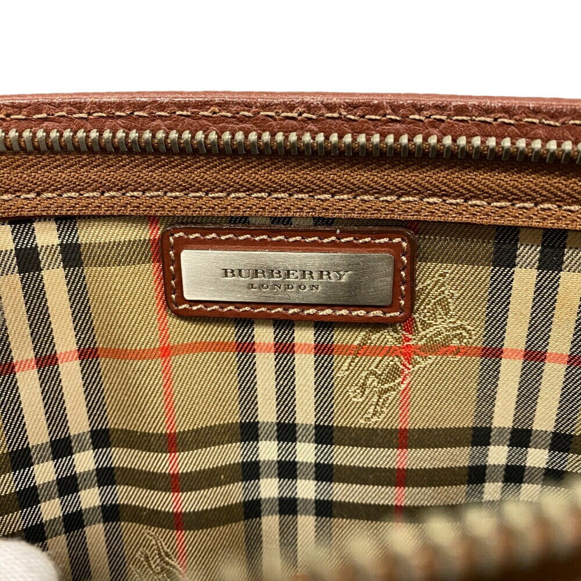 Burberry Brown Leather Clutch Bag