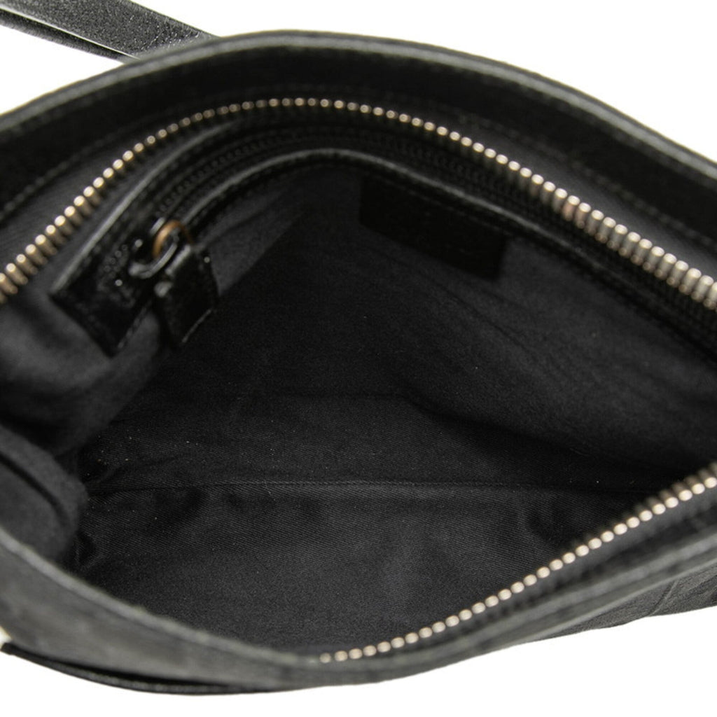 Gucci Black Canvas Leather Shoulder Bag (Pre-Owned)