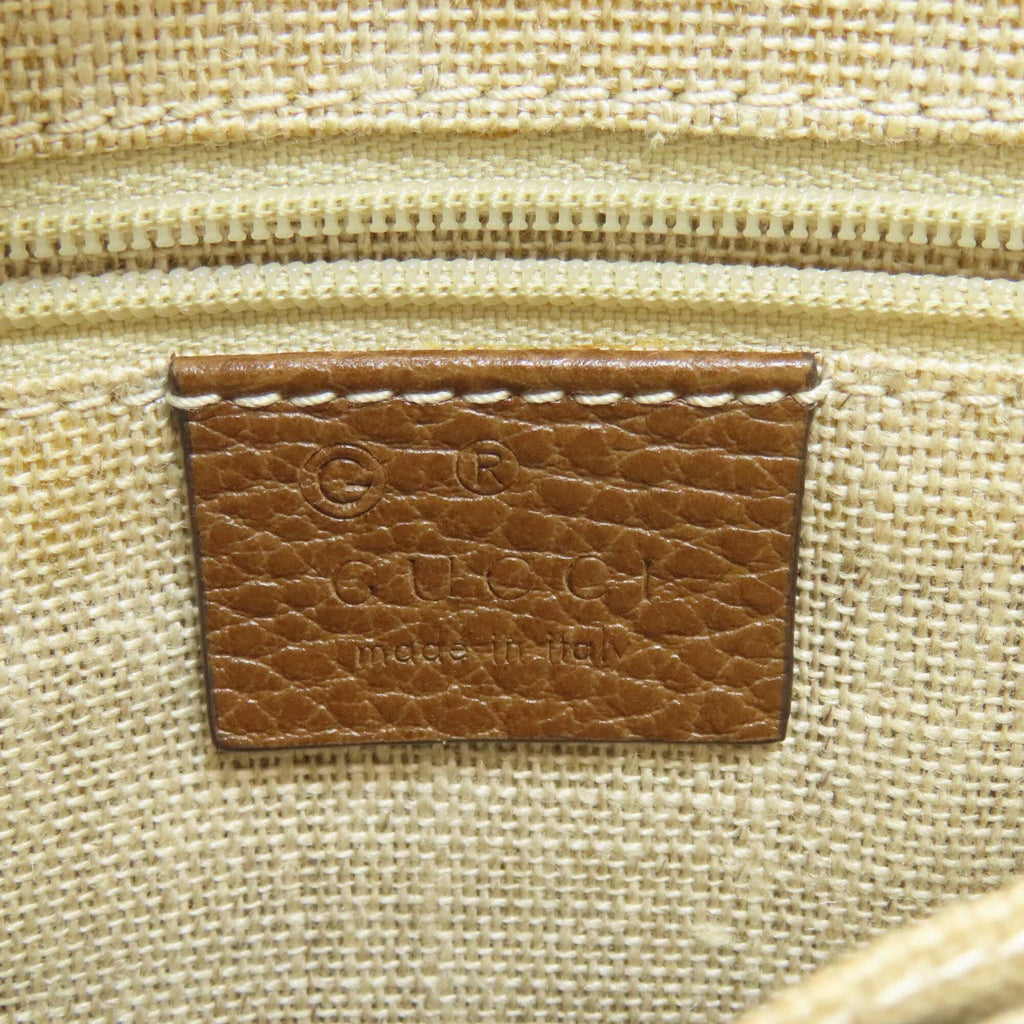 Gucci Brown Canvas Leather Handbag (Pre-Owned)