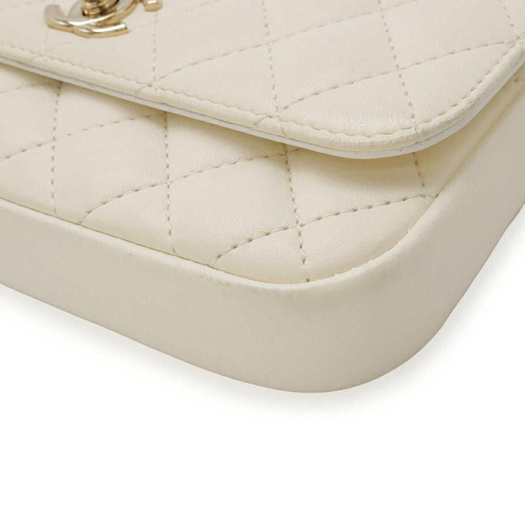 Chanel Matelasse Black Ivory Leather Pochette Shoulder Bag