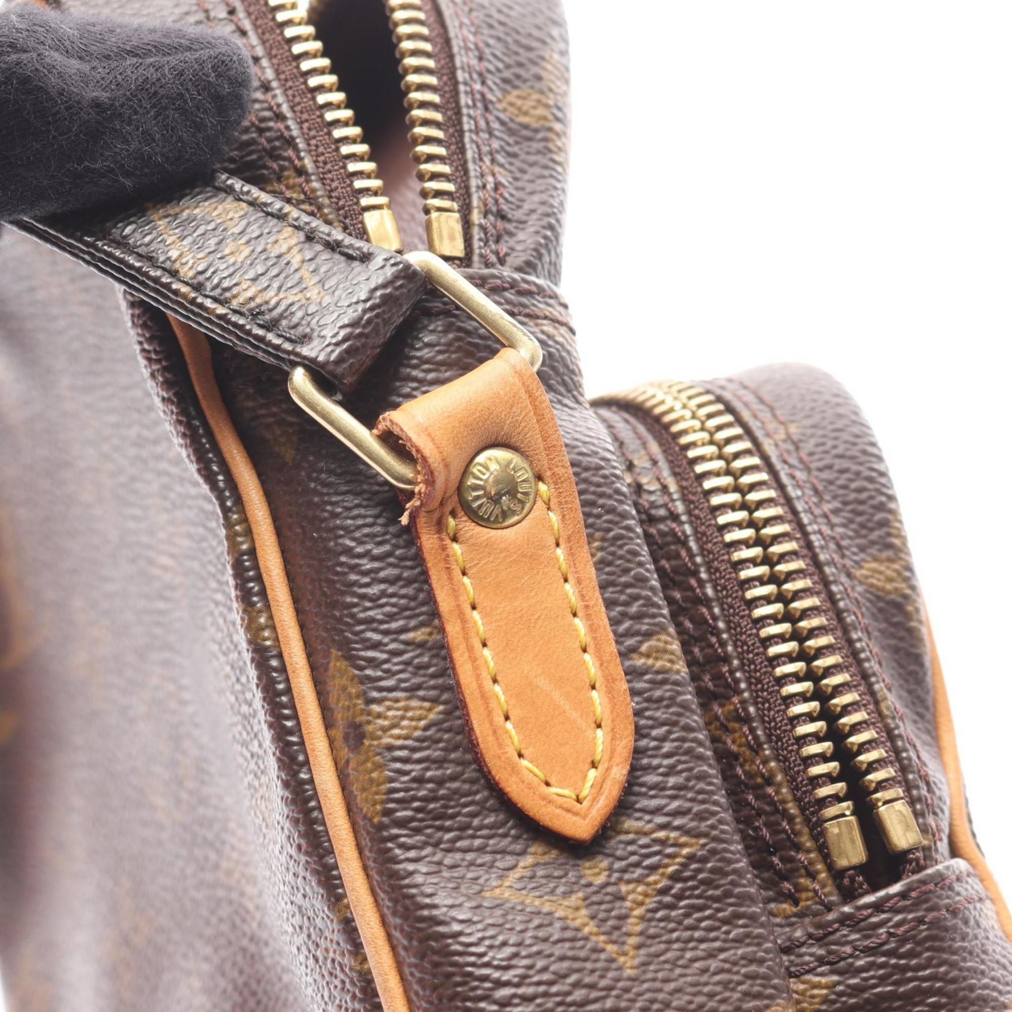Louis Vuitton Brown Coated Canvas Leather Shoulder Bag