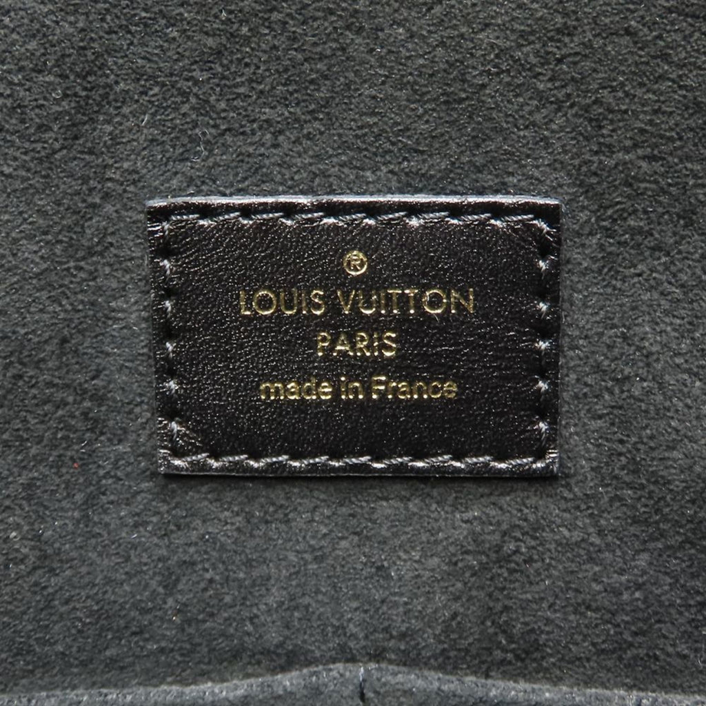 Louis Vuitton Black Brown Canvas Leather Handbag
