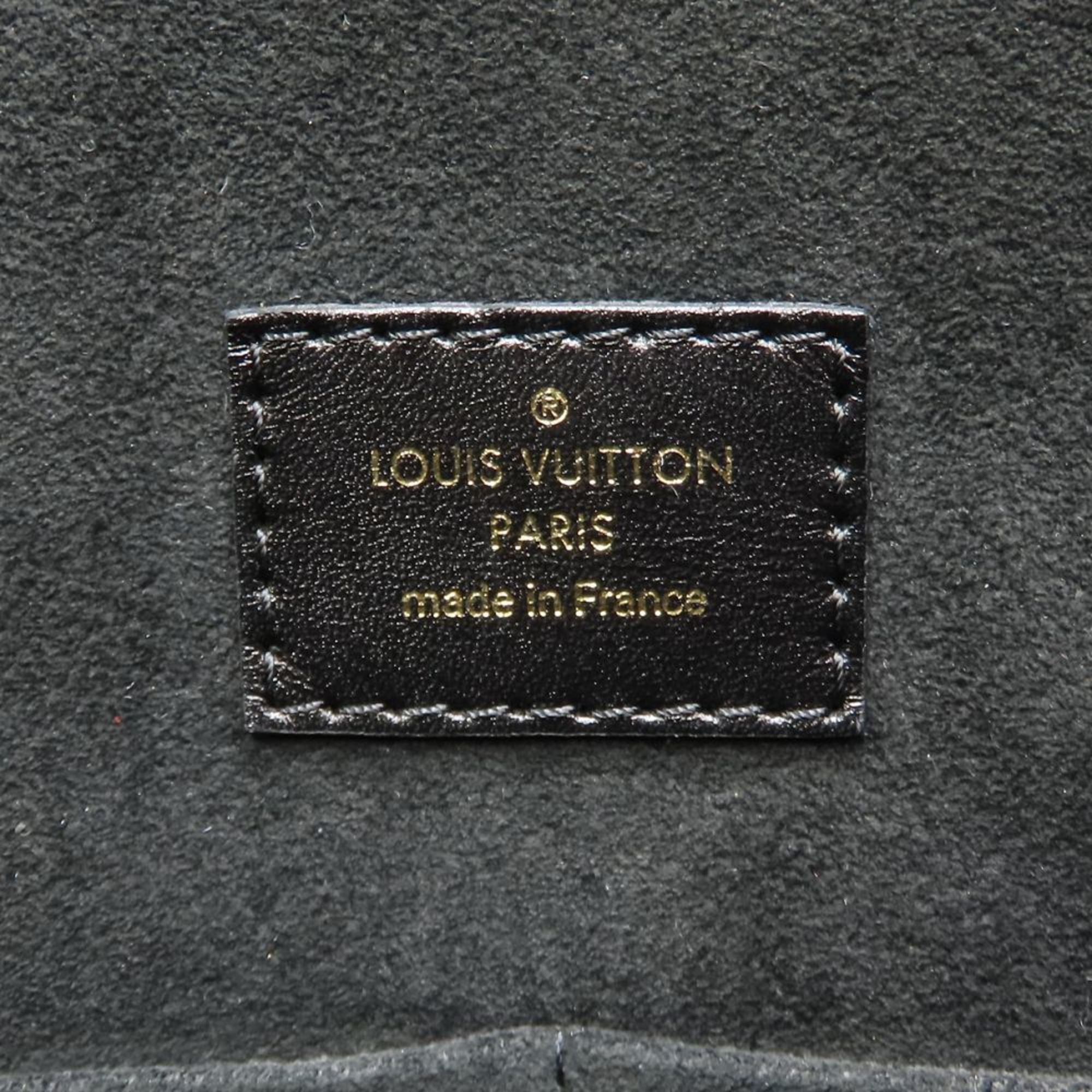 Louis Vuitton Black Brown Canvas Leather Handbag