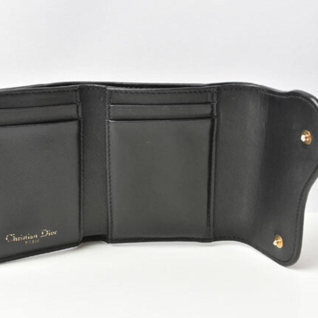 Christian Dior Navy Leather Wallet (Tri-Fold) (Pre-Owned)