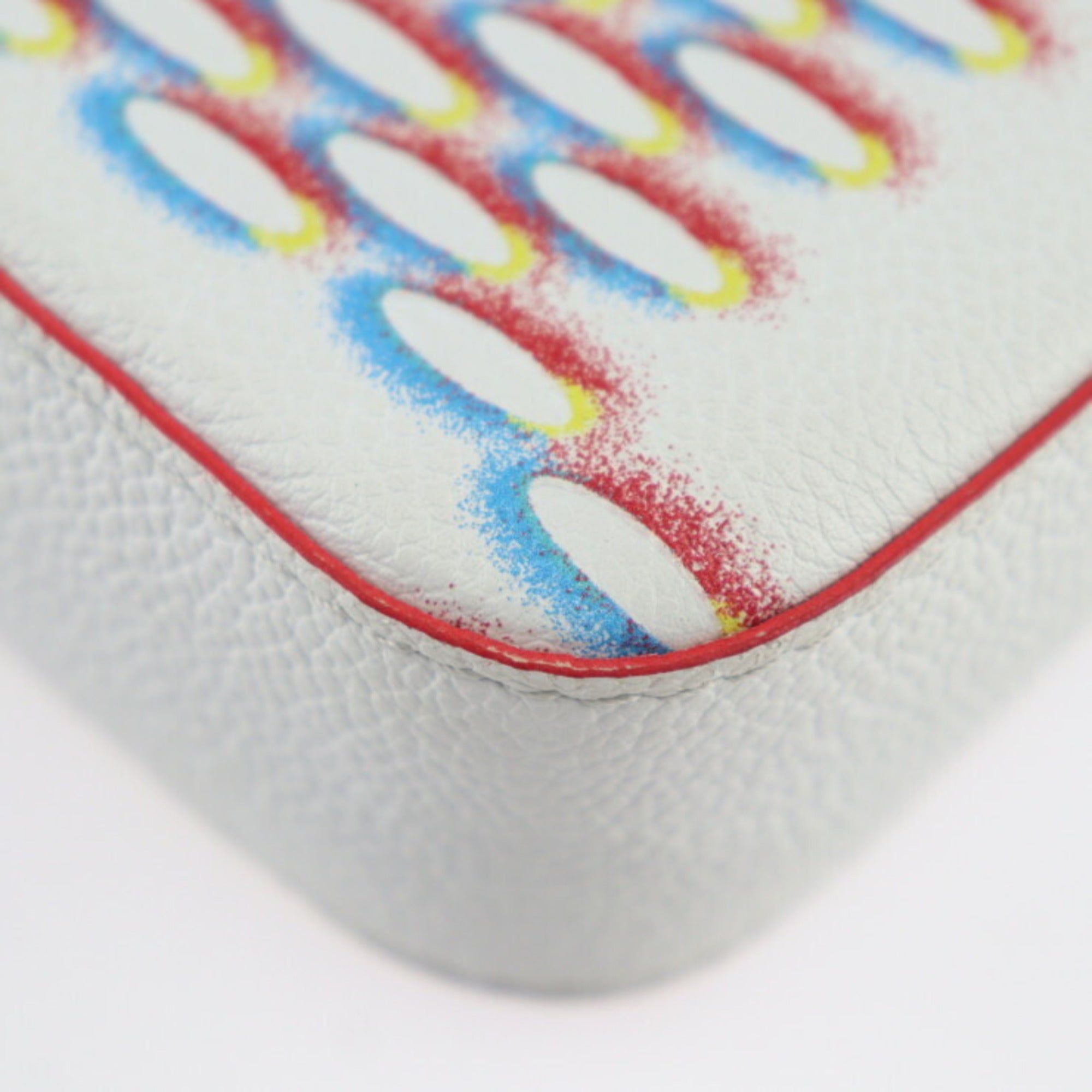 Louis Vuitton Blanc Multi-Color White Leather Pouch Shoulder Bag