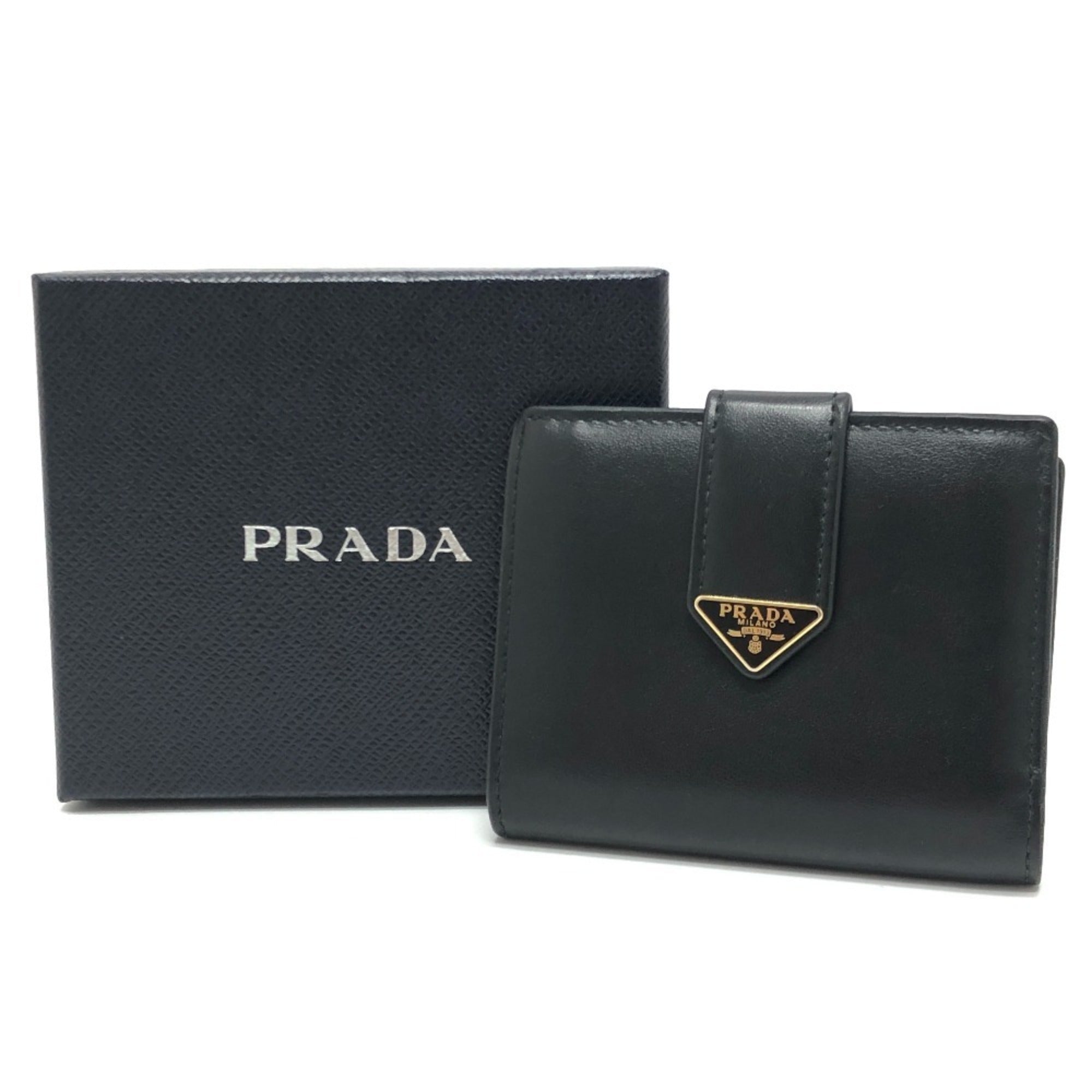 Prada Black Leather Wallet (Bi-Fold)