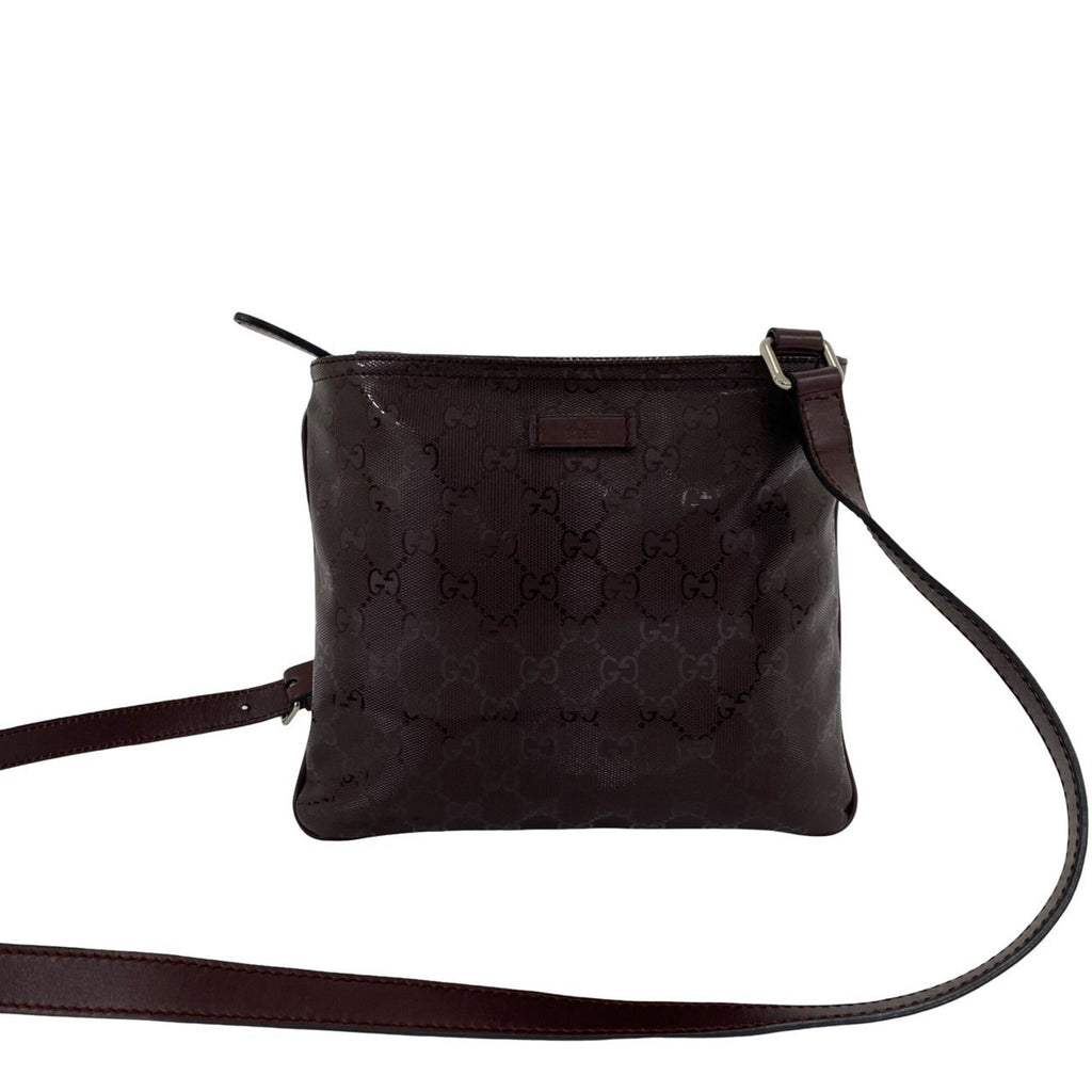 Gucci Red Color Wine Leather Pvc Pochette Shoulder Bag (Pre-Owned)
