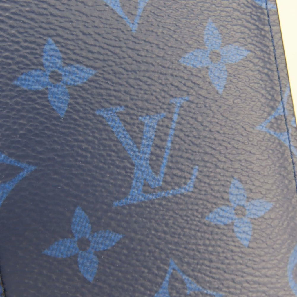 Louis Vuitton Blue Cobalt Taiga Leather Monogram Long Wallet