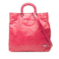 Prada Pink Leather Handbag Shoulder Bag