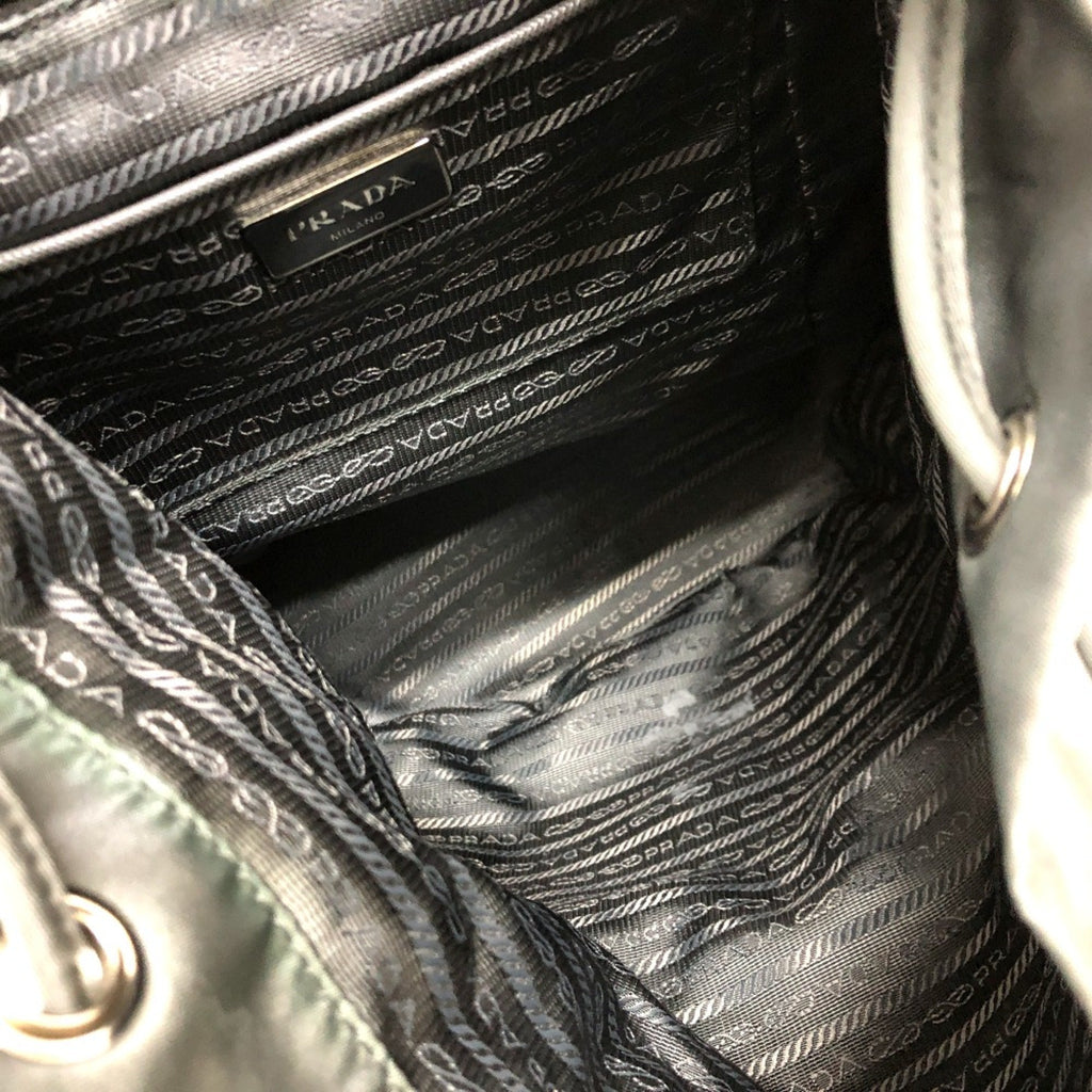 Prada Gray Leather Backpack