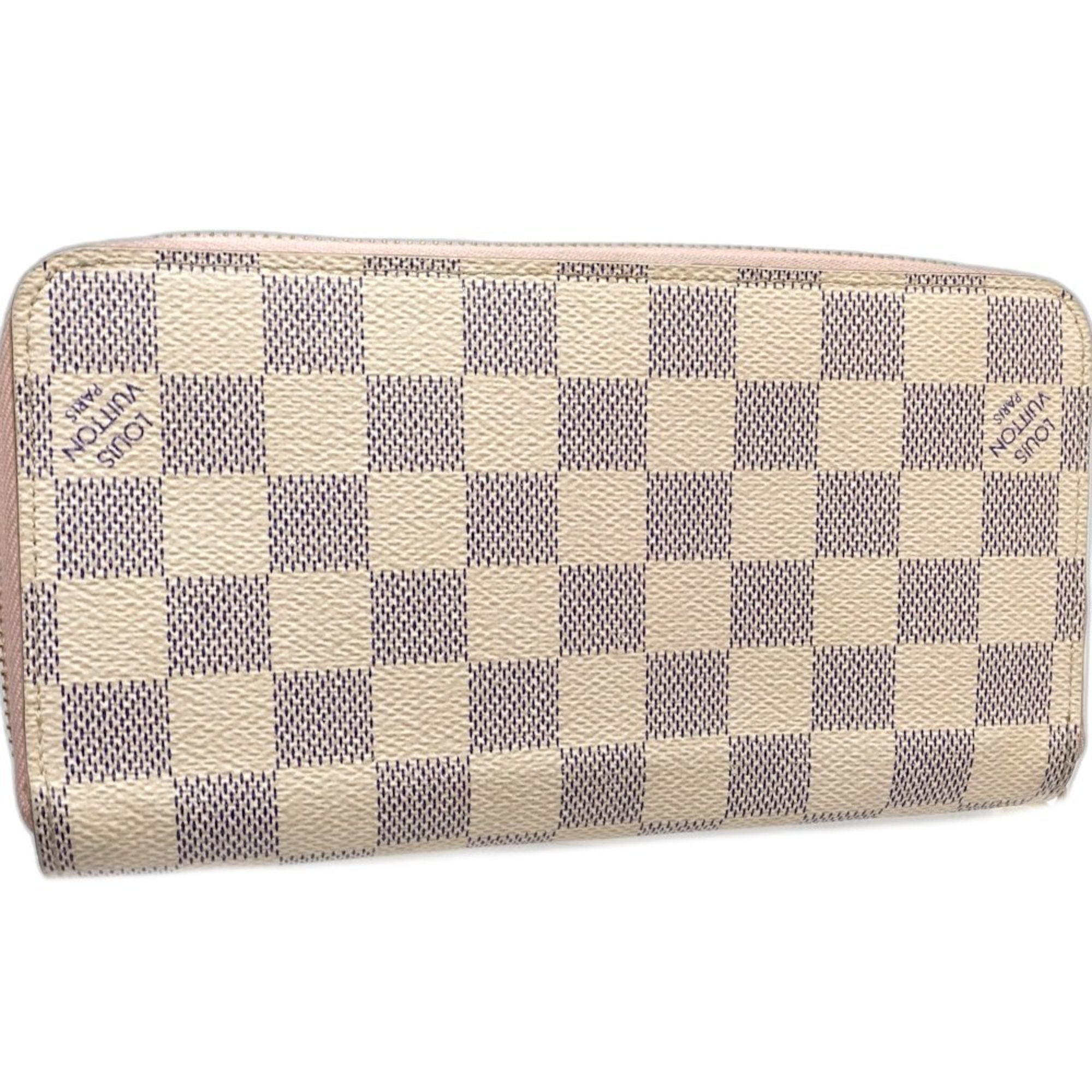 Louis Vuitton Damier Azur Damier Azur Rose Ballerine Damier Azur Long Wallet