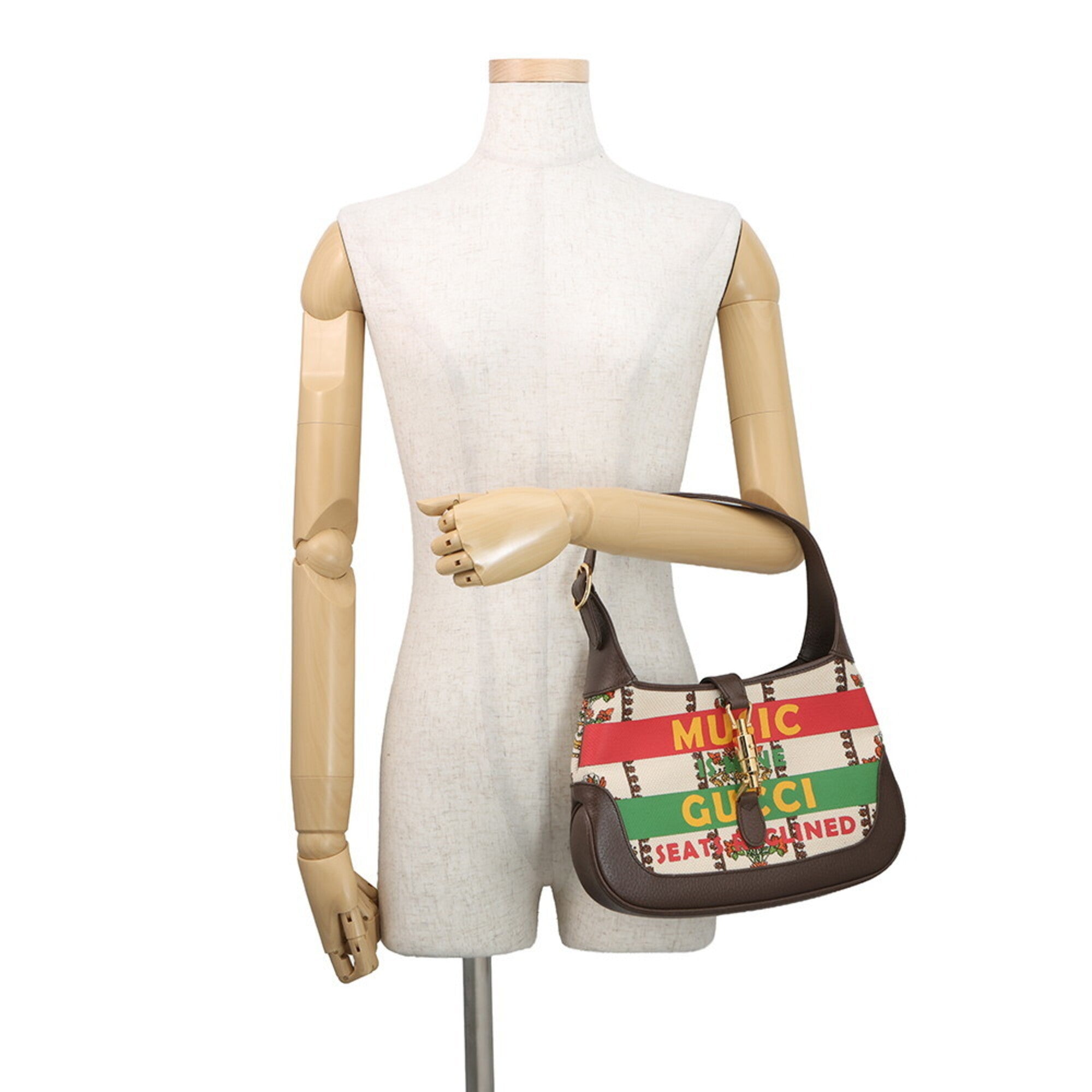 Gucci Brown Multi-Color Canvas Leather Handbag Shoulder Bag (Pre-Owned)