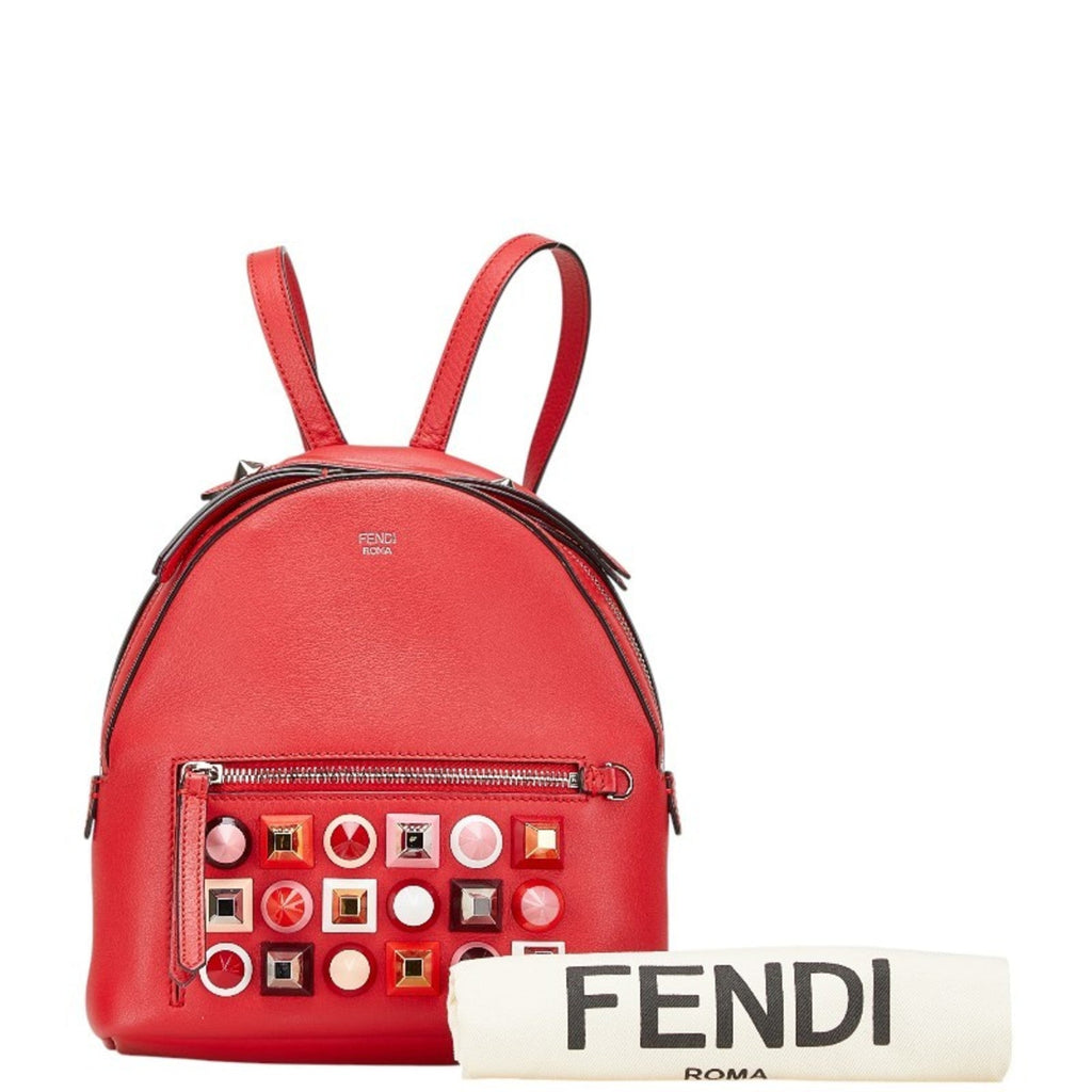 Fendi Red Color Leather Backpack