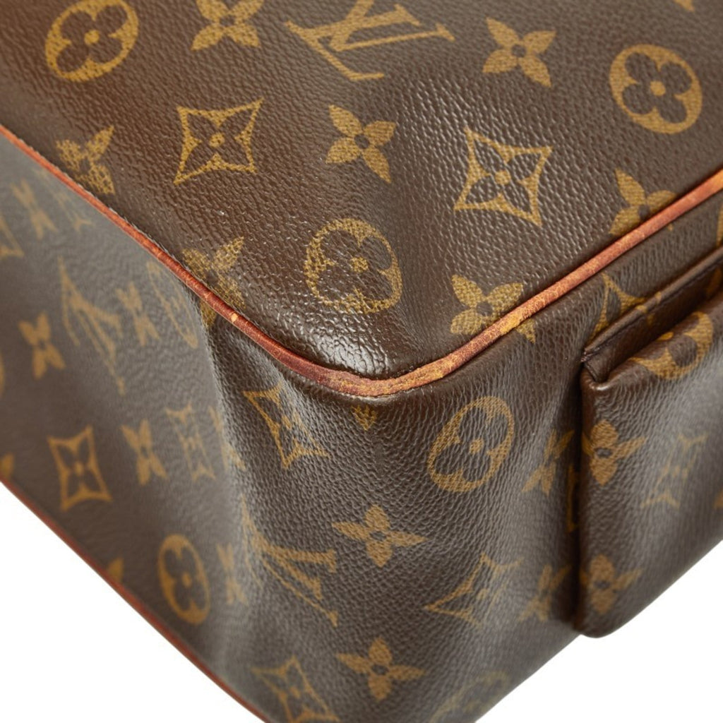 Louis Vuitton Brown Pvc Leather Handbag Tote Bag
