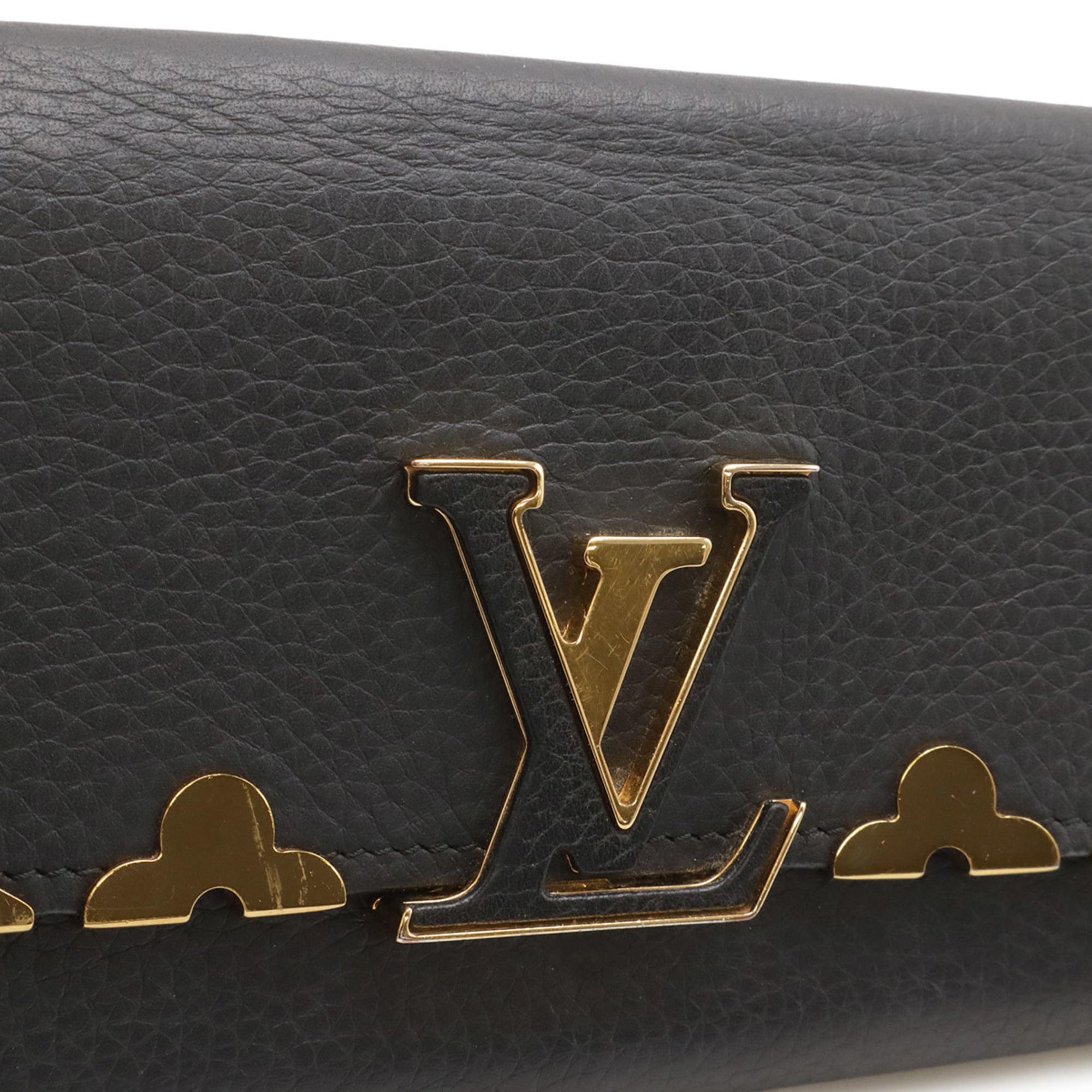 Louis Vuitton Black Noir Leather Long Wallet