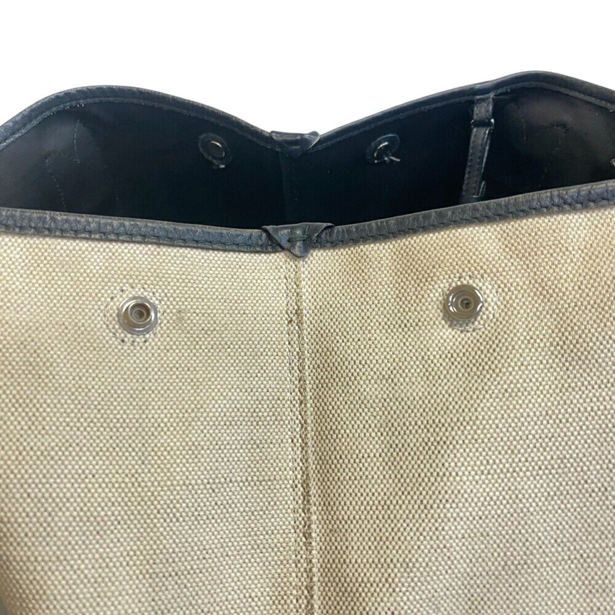 Balenciaga Black Ivory Canvas Leather Hand