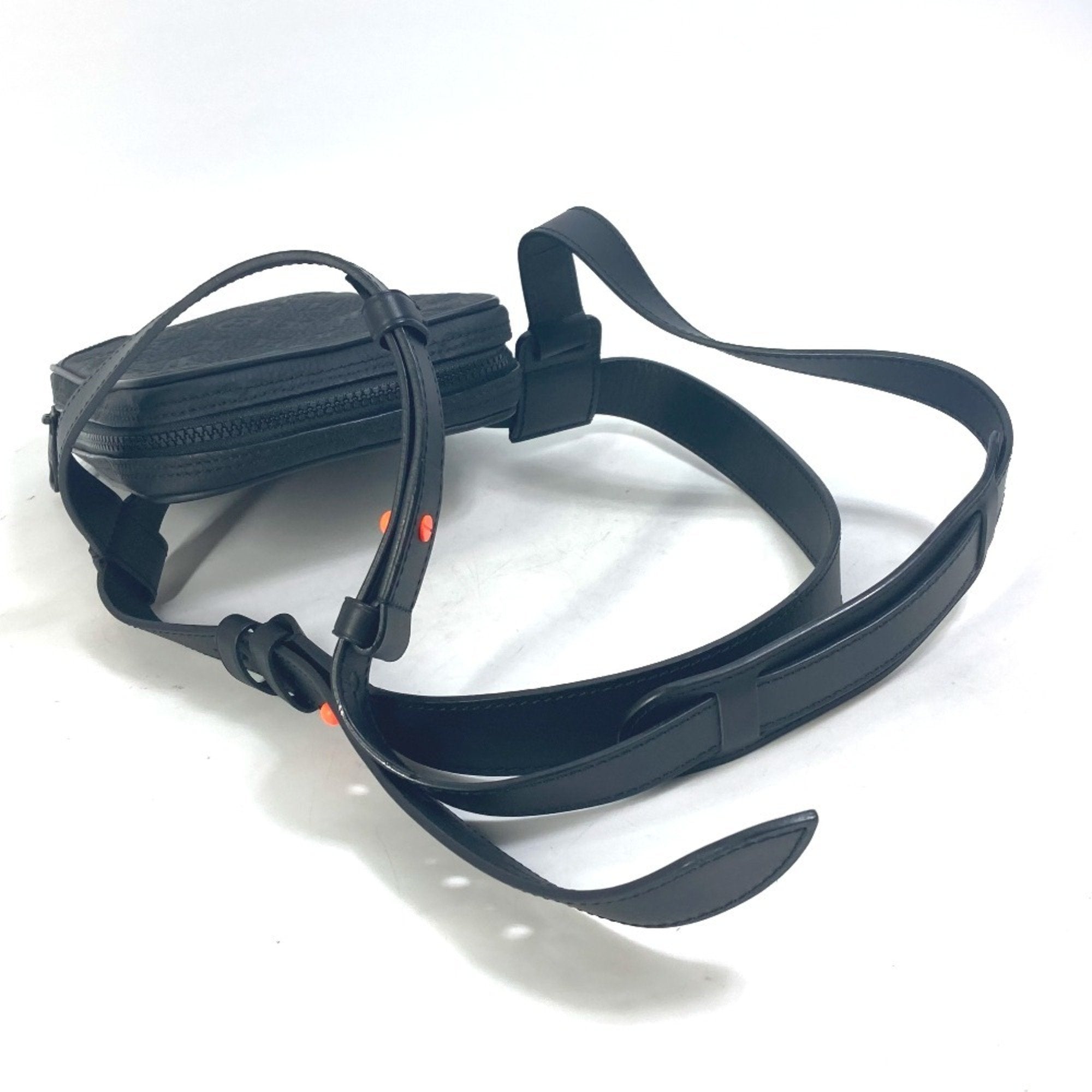 Louis Vuitton Black Orange Leather Shoulder Bag Sling Bag