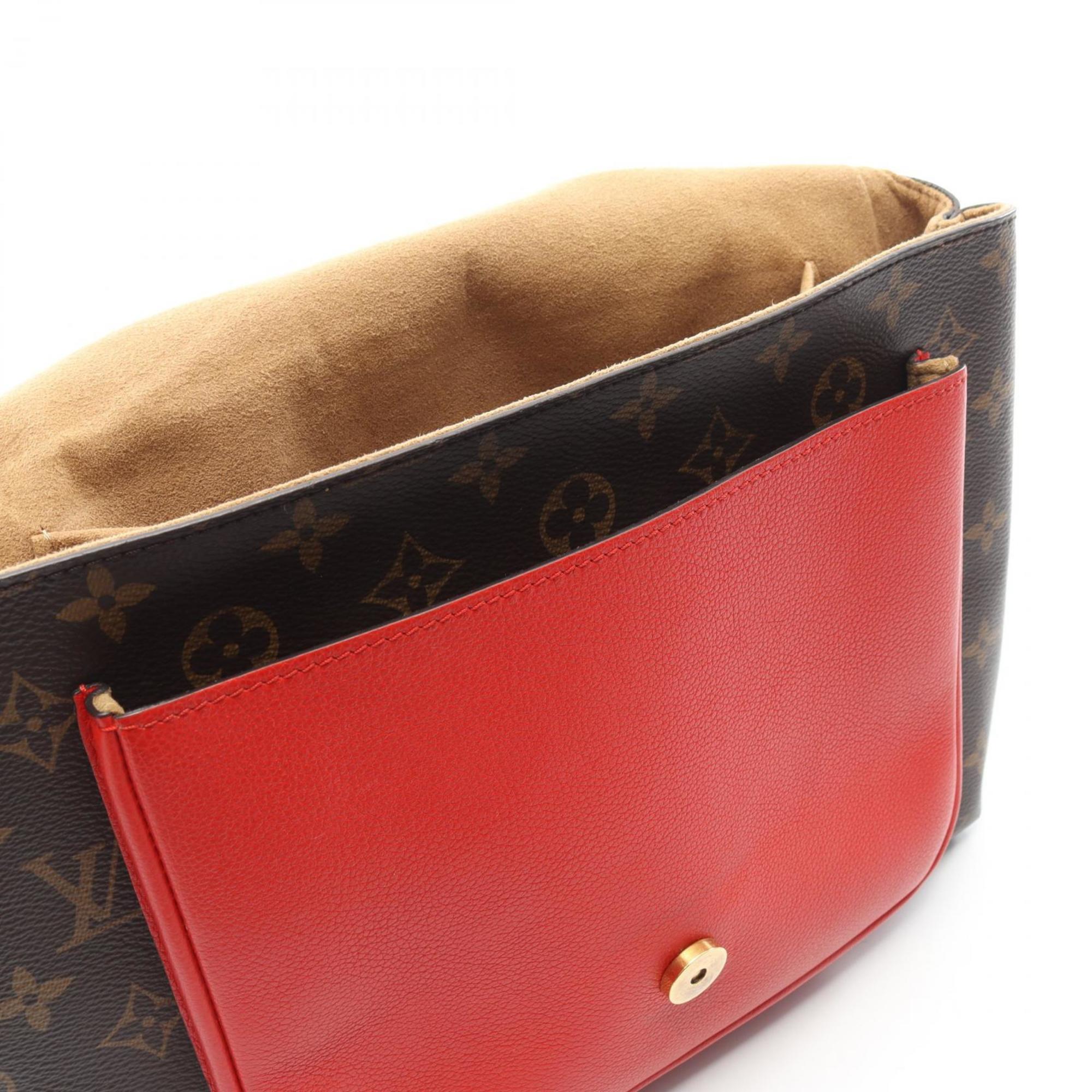 Louis Vuitton Brown Coquelicots Monogram Red Color Monogram Leather Handbag