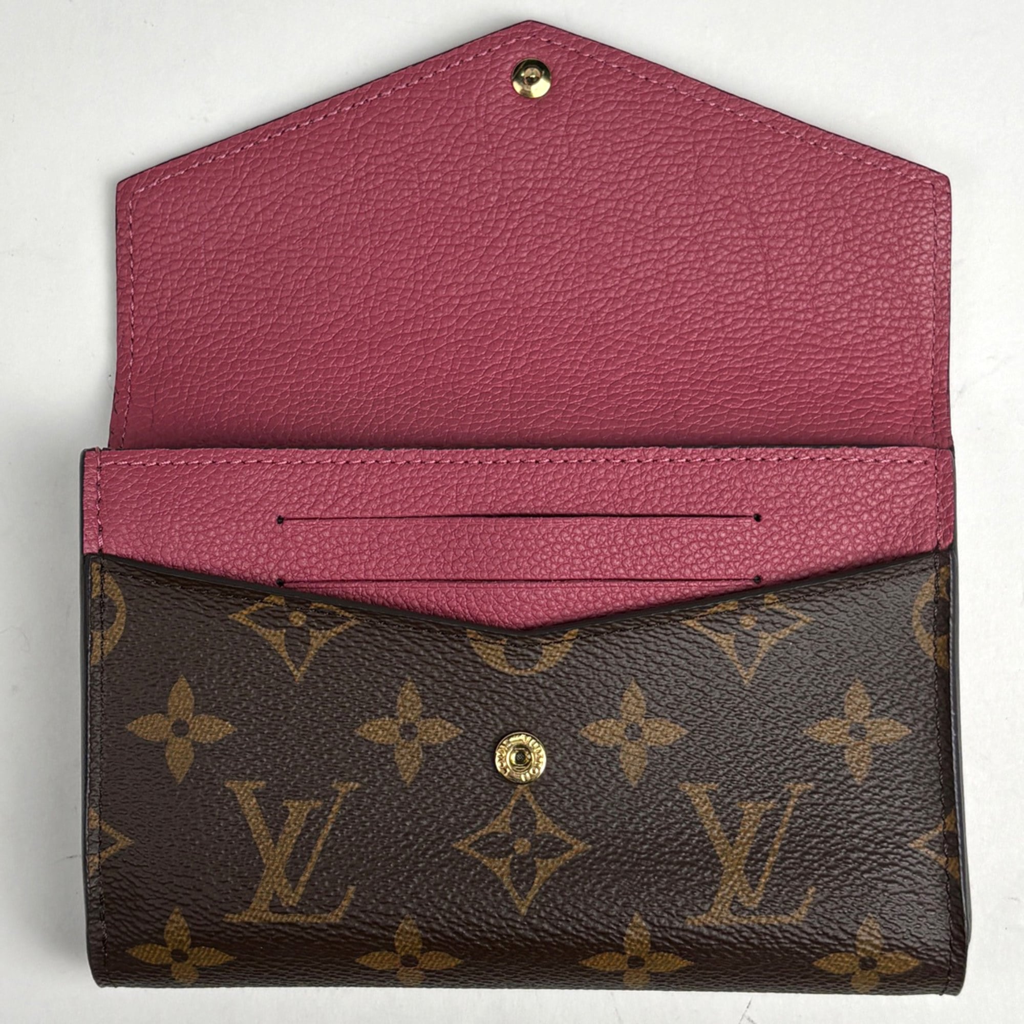 Louis Vuitton Brown Grape Pink Monogram Wallet (Tri-Fold)