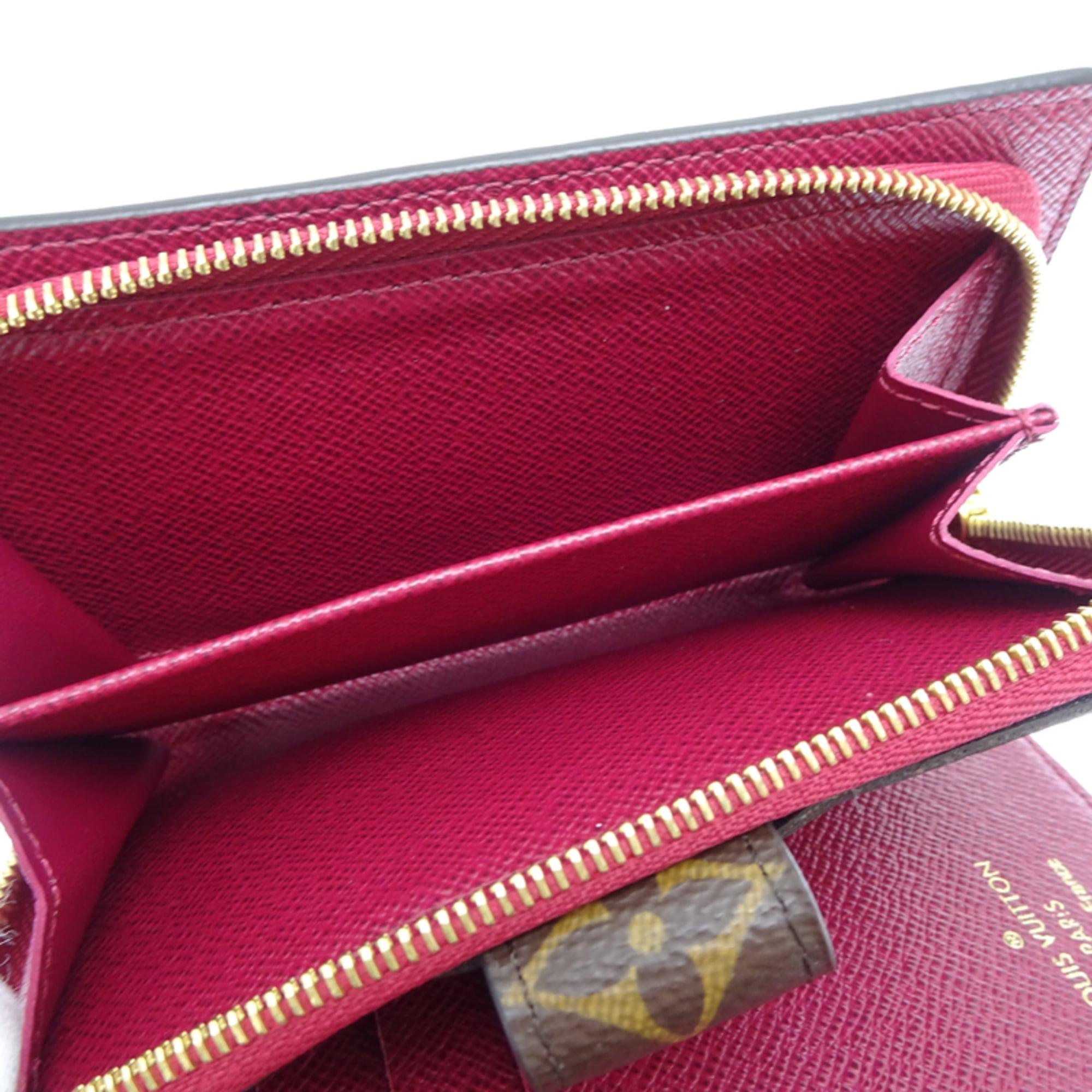 Louis Vuitton Brown Fuchsia Pink Monogram Monogram Leather Wallet