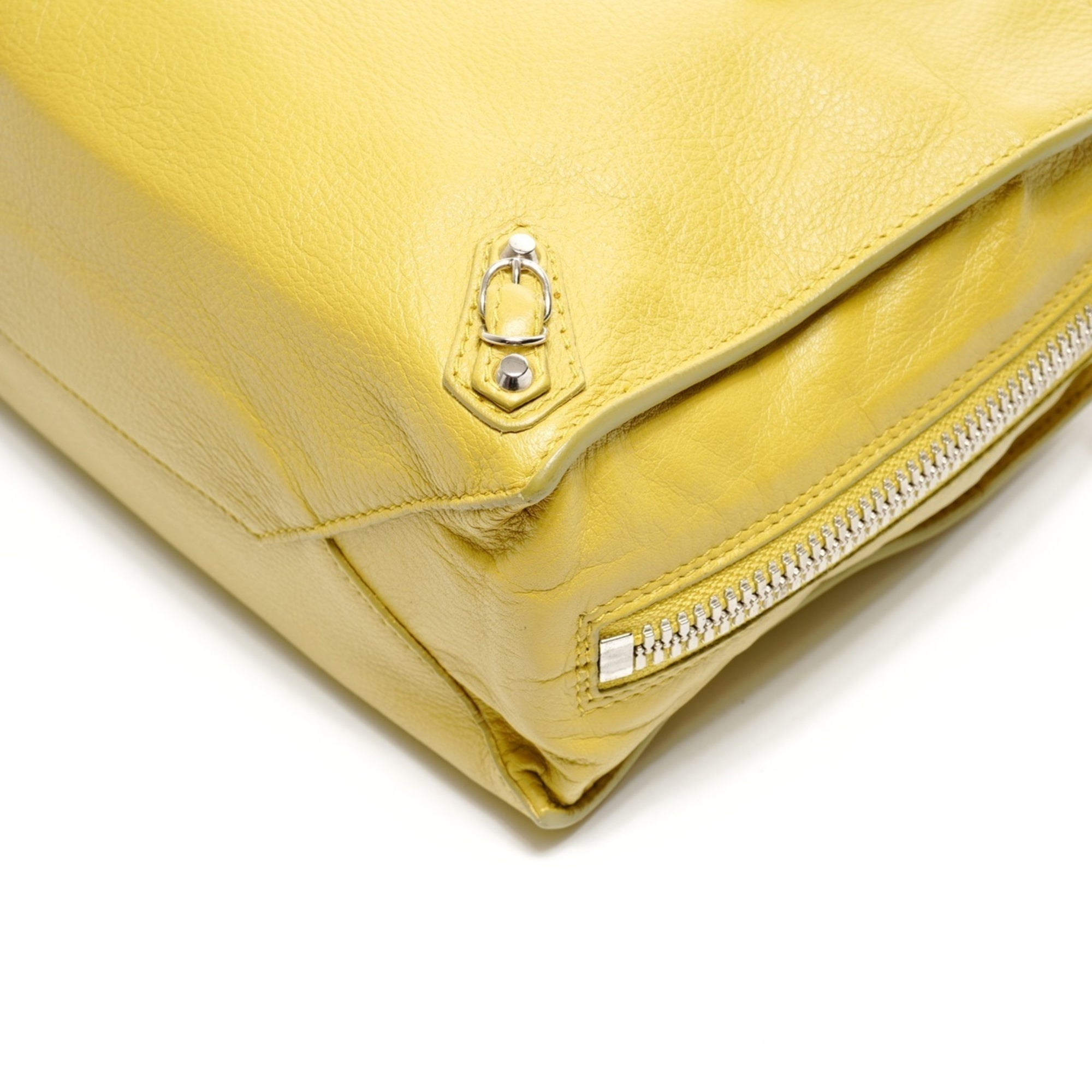 Balenciaga Paper Yellow Leather Shoulder