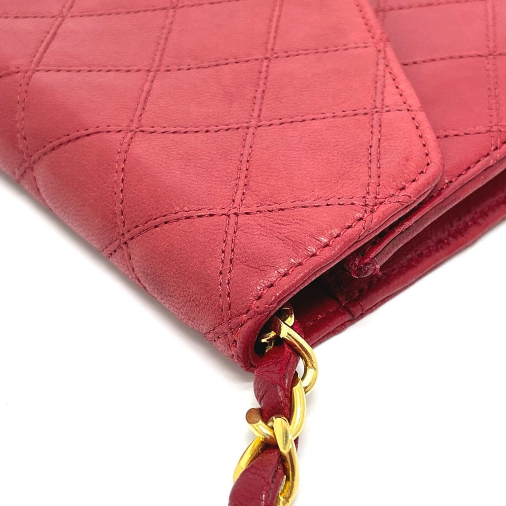 Chanel Red Leather Shoulder Bag