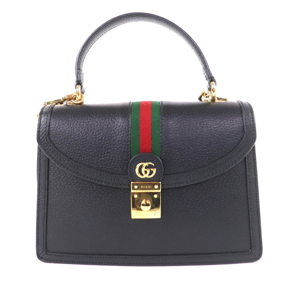 Gucci Black Leather Handbag Shoulder Bag (Pre-Owned)
