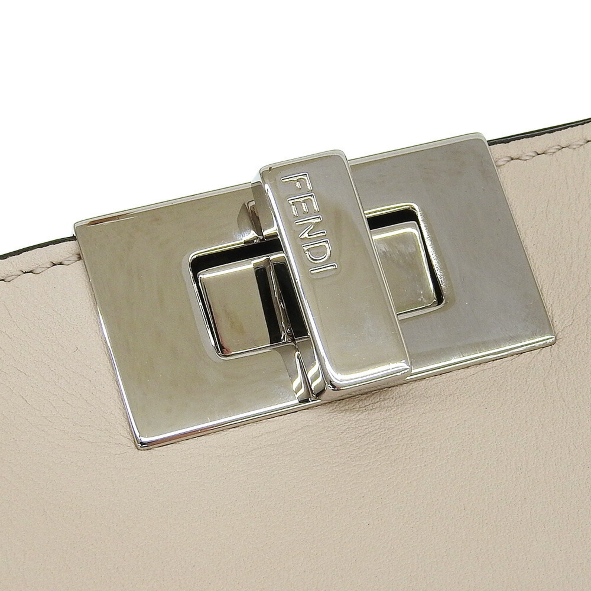 Fendi Peekaboo Cream Leather Handbag Shoulder Bag