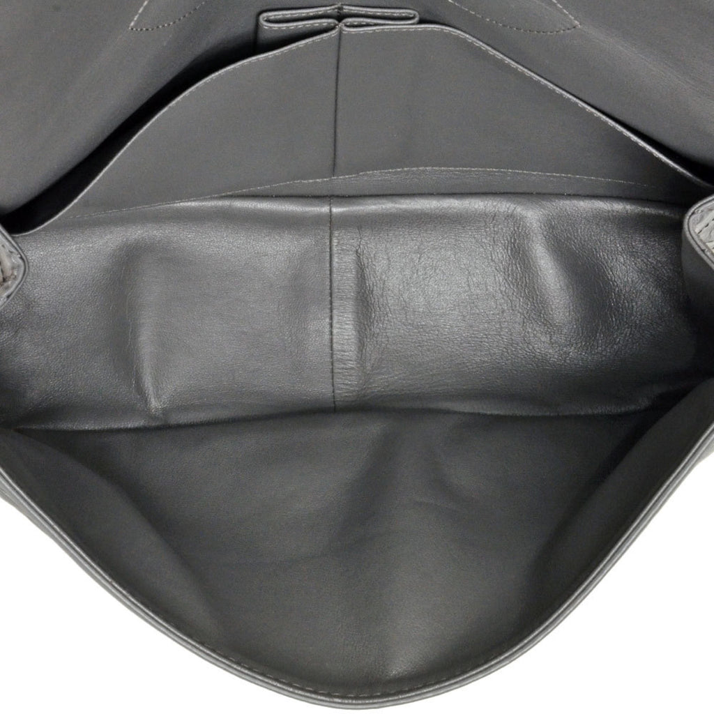 Chanel Gray Leather Shoulder Bag