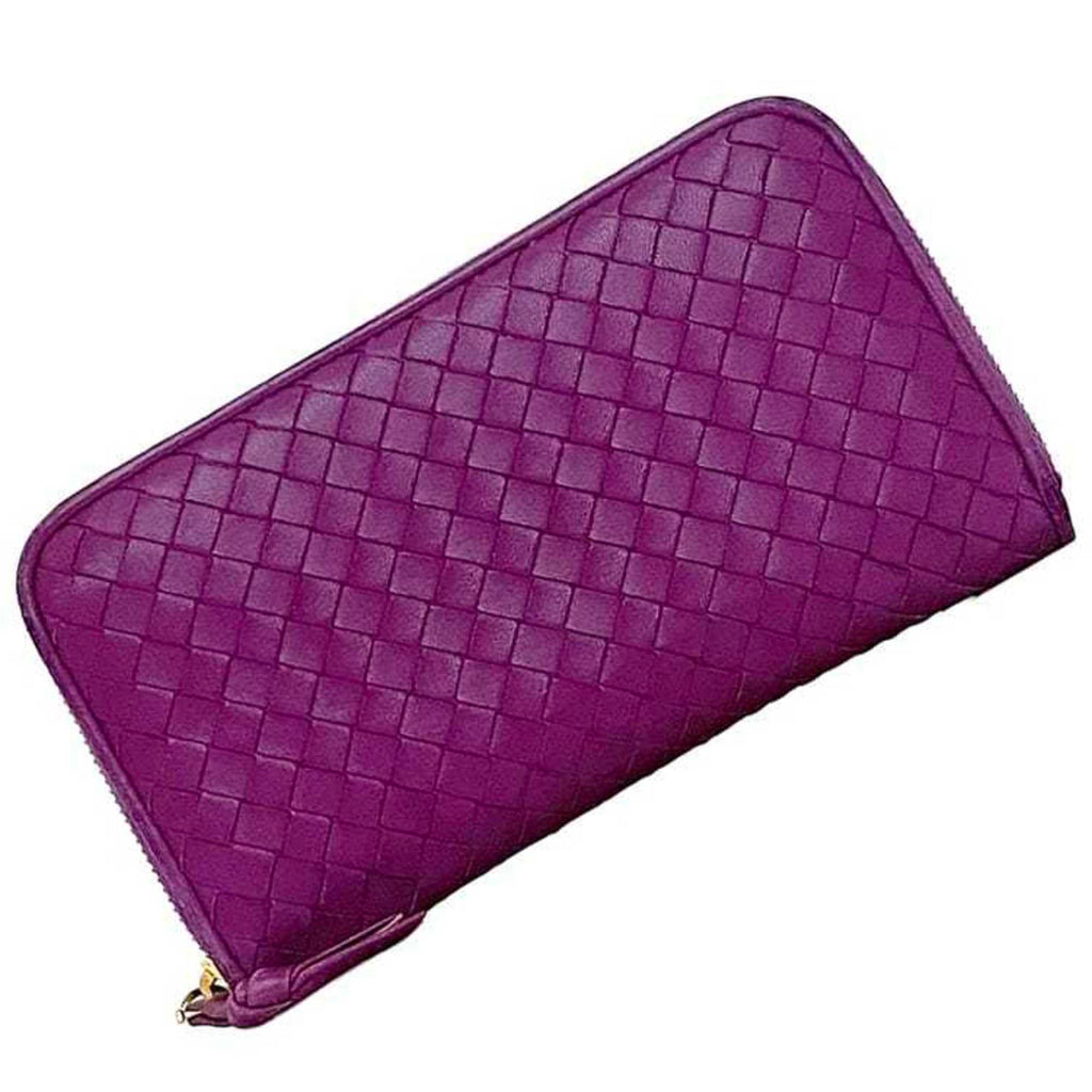 Bottega Veneta Purple Leather Long Wallet (Bi-Fold)