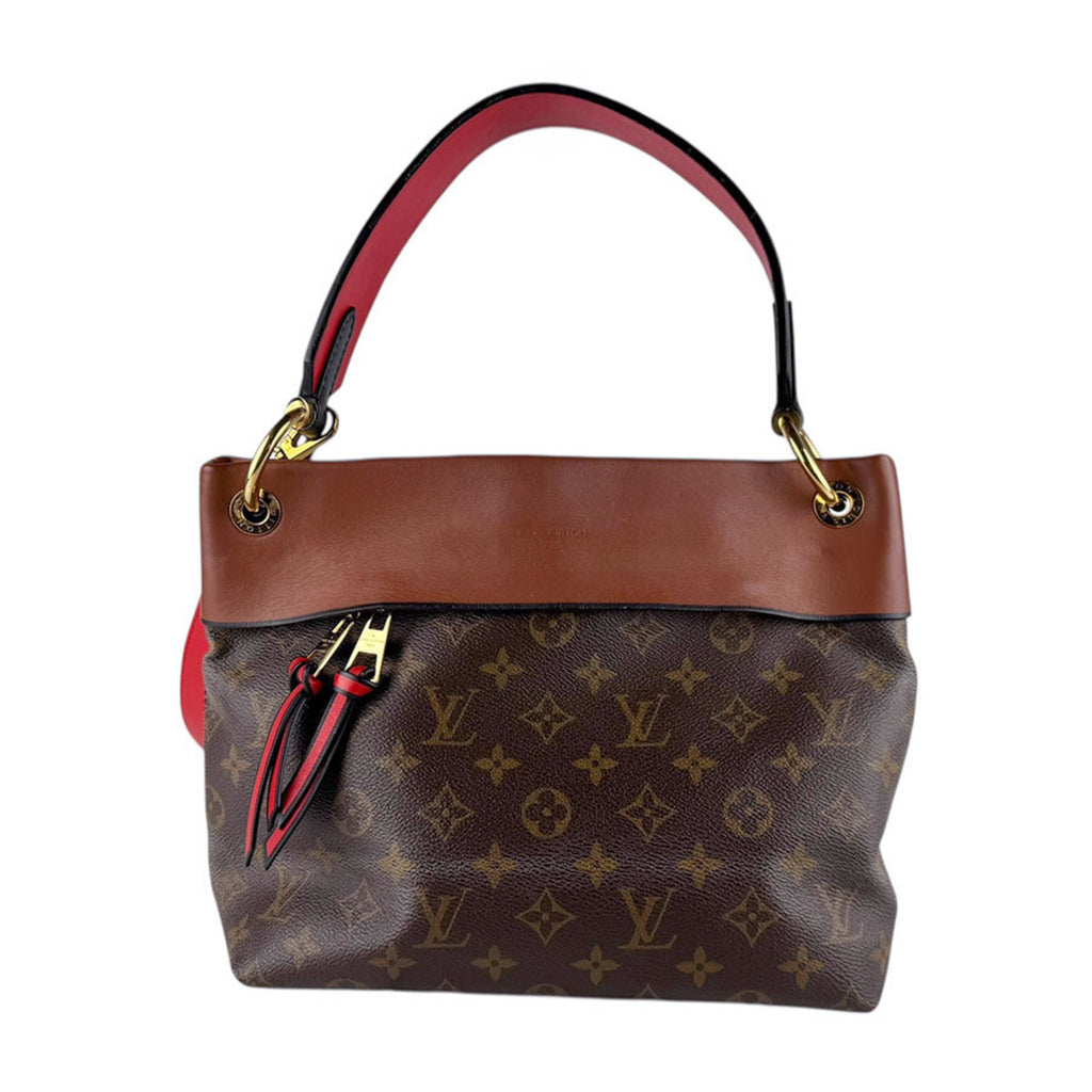Louis Vuitton Brown Red Color Monogram Handbag Shoulder Bag