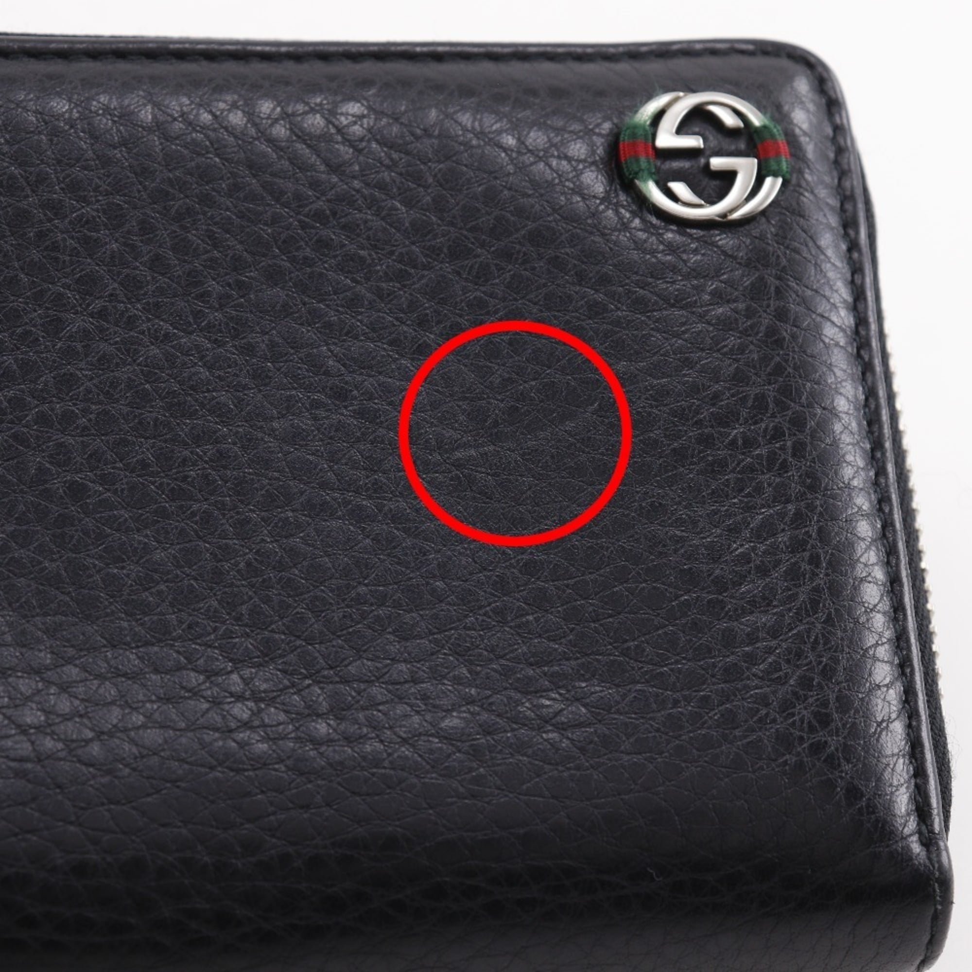 Gucci Black Leather Long Wallet (Bi-Fold) (Pre-Owned)
