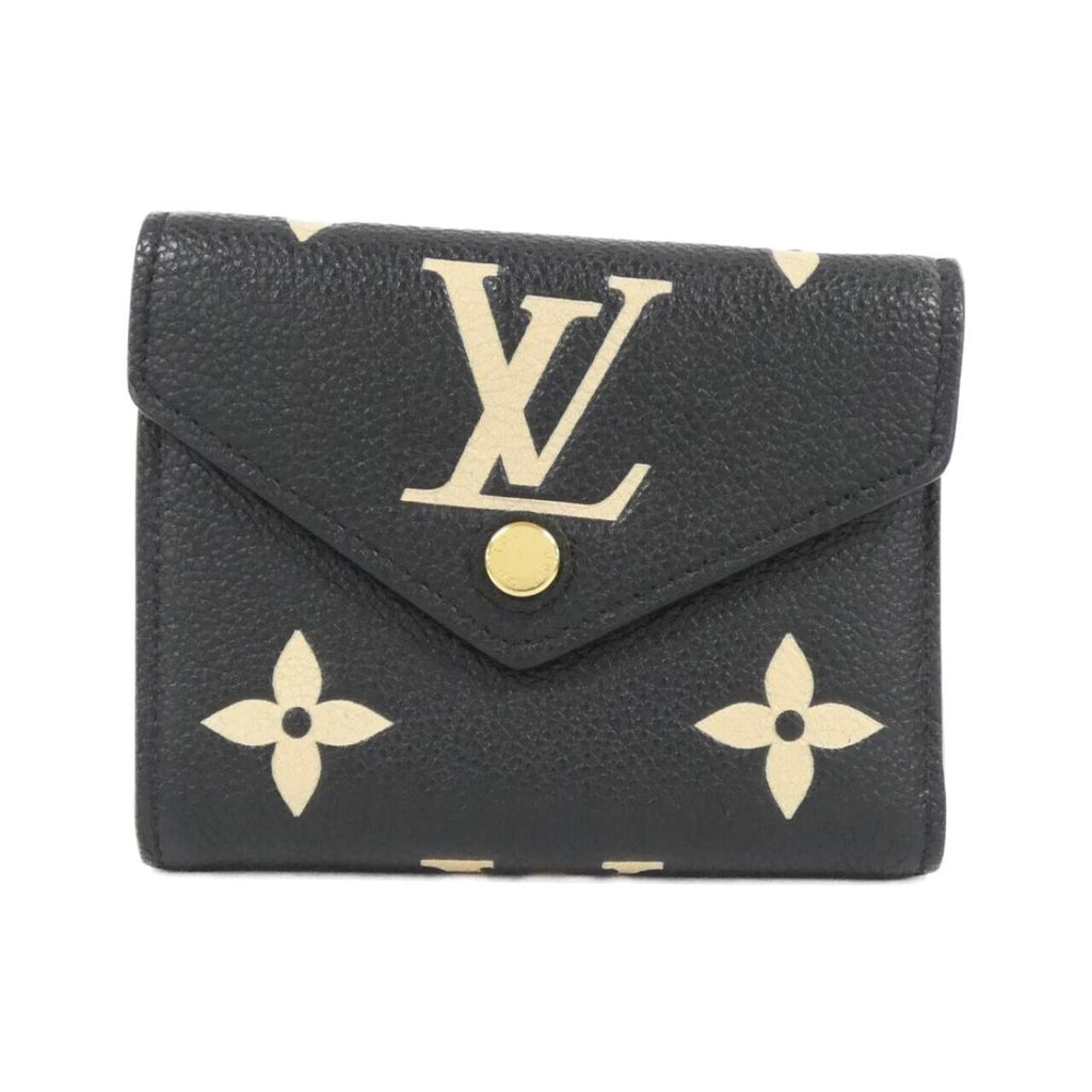 Louis Vuitton Bicolor Black Leather Wallet (Tri-Fold)
