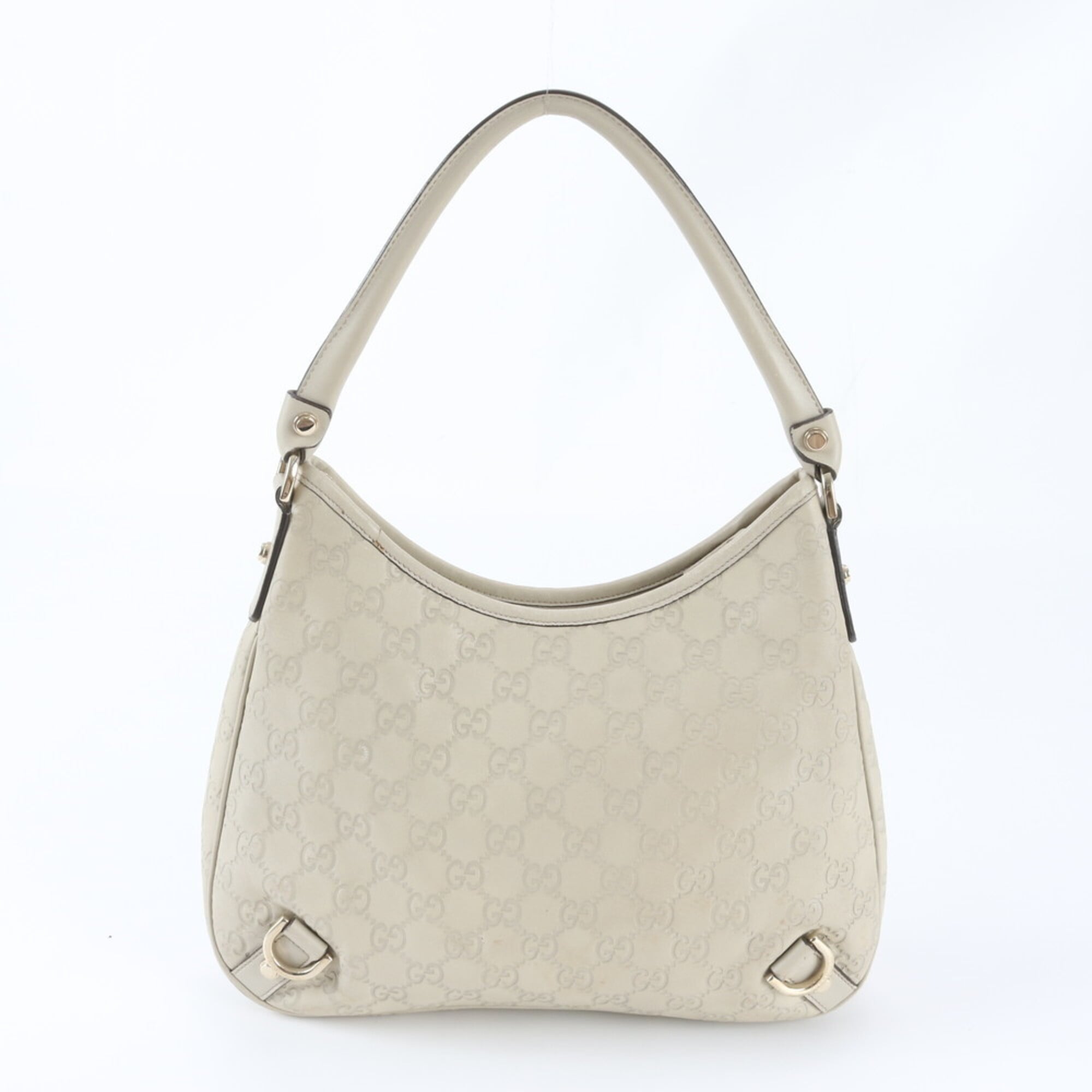 Gucci Abbey Ivory Leather Handbag Shoulder Bag (Pre-Owned)