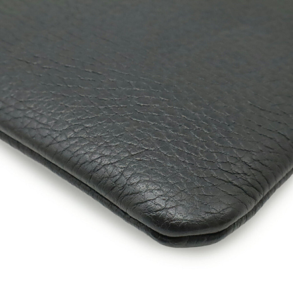 Gucci Black Bamboo Leather Clutch Bag Handbag (Pre-Owned)