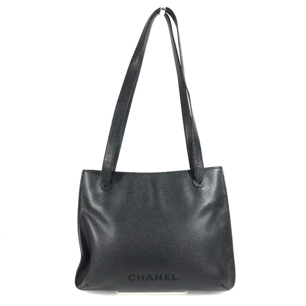 Chanel Black Grained Calfskin Shoulder Bag Tote Bag