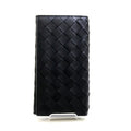 Bottega Veneta Black Green Leather Long Wallet (Bi-Fold)