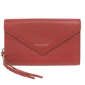 Balenciaga Red Color Leather Long Wallet (Bi-Fold)