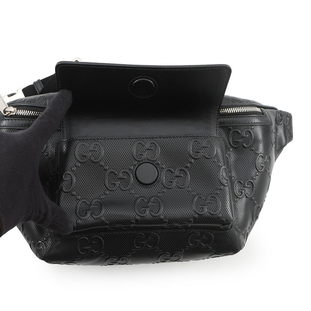 Gucci Black Leather Handbag Sling Bag (Pre-Owned)