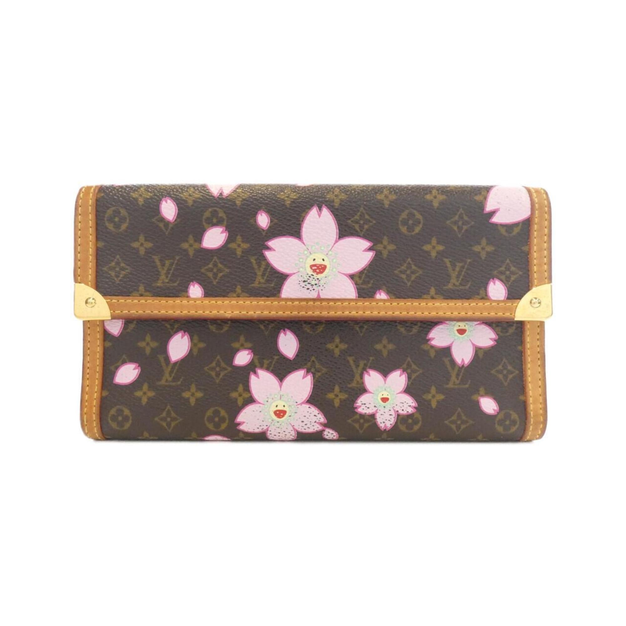 Louis Vuitton Brown Coated Canvas Long Wallet (Tri-Fold)
