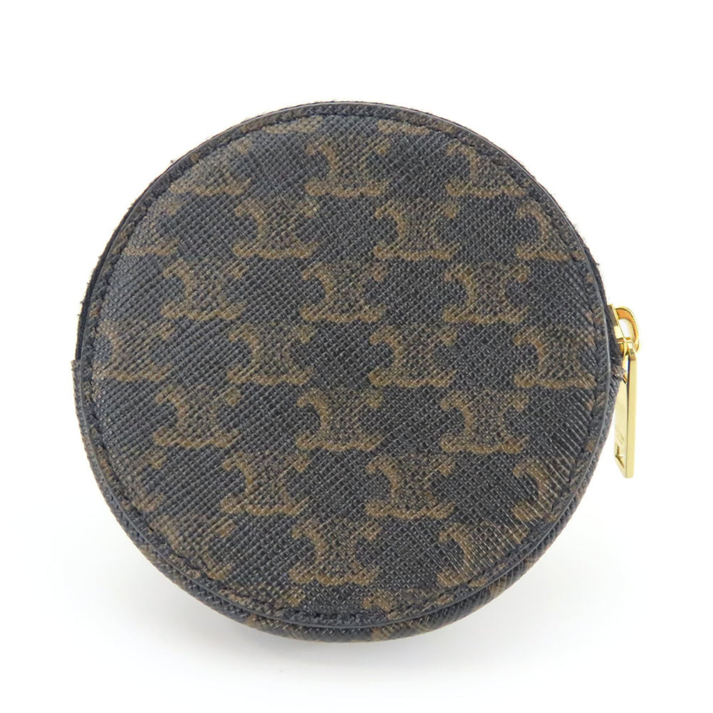 Celine Black Brown Pvc Leather Coin Purse/Coin Case